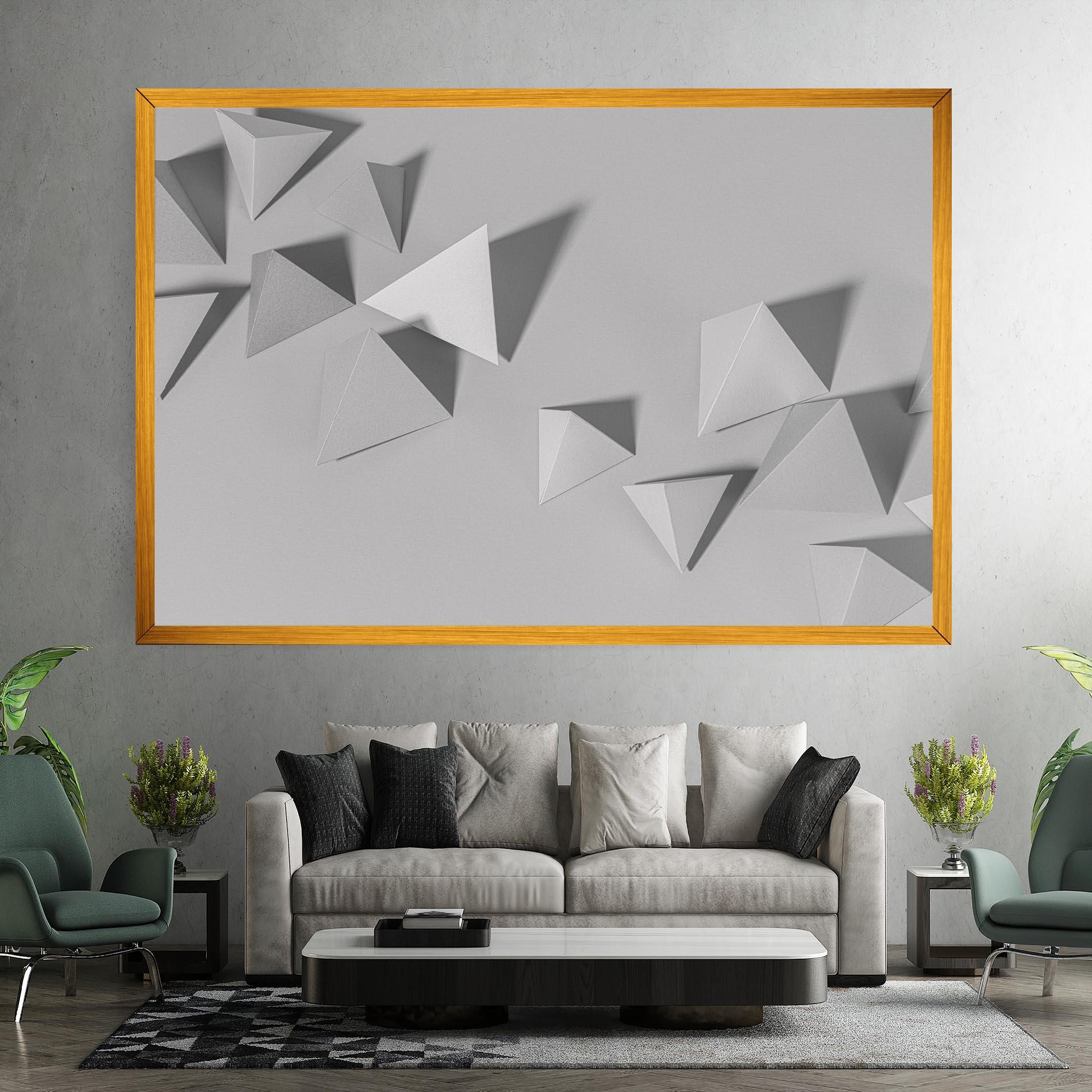 Leinwandbild 3d White Triangle mockup 7