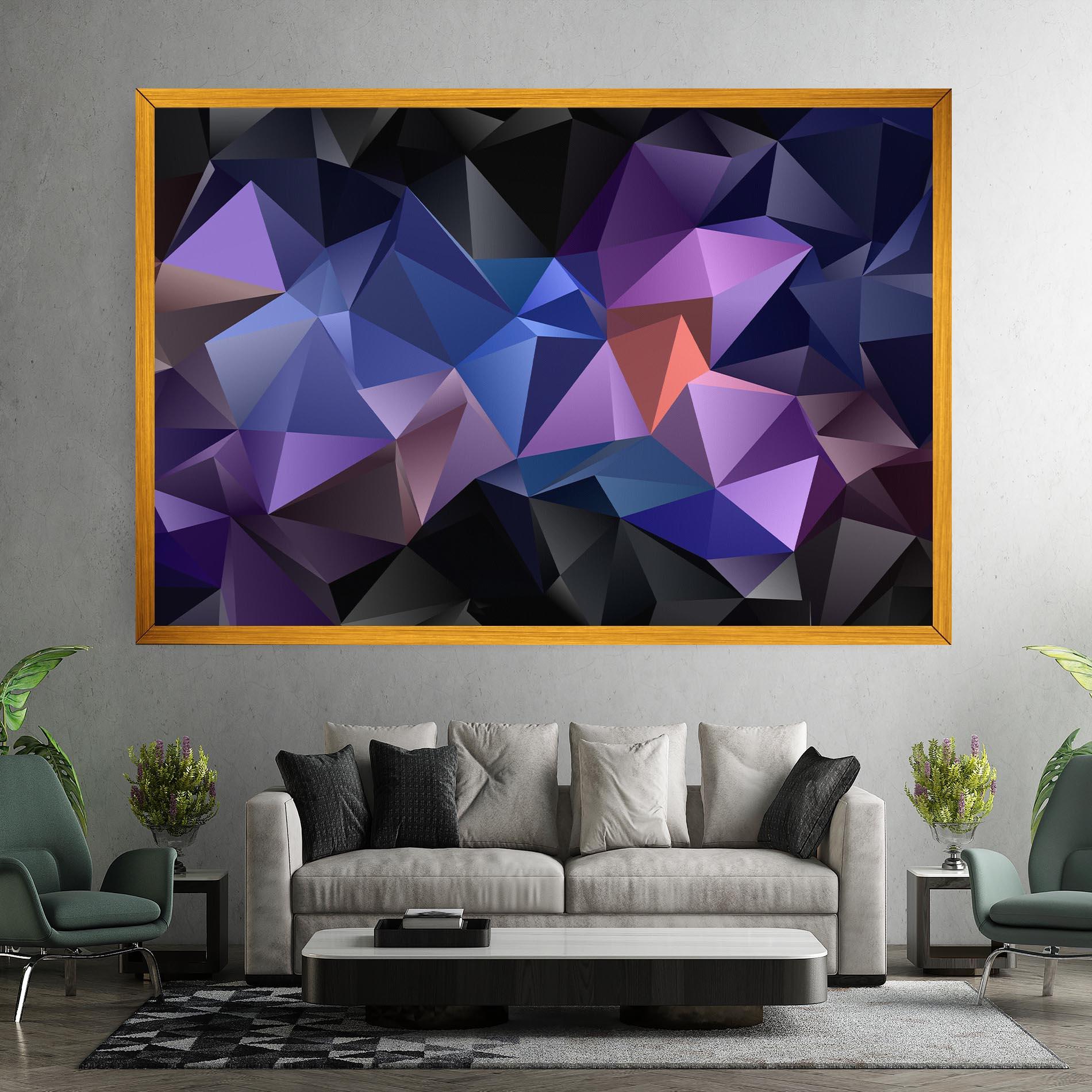 Leinwandbild Black Purple Triangle mockup 7