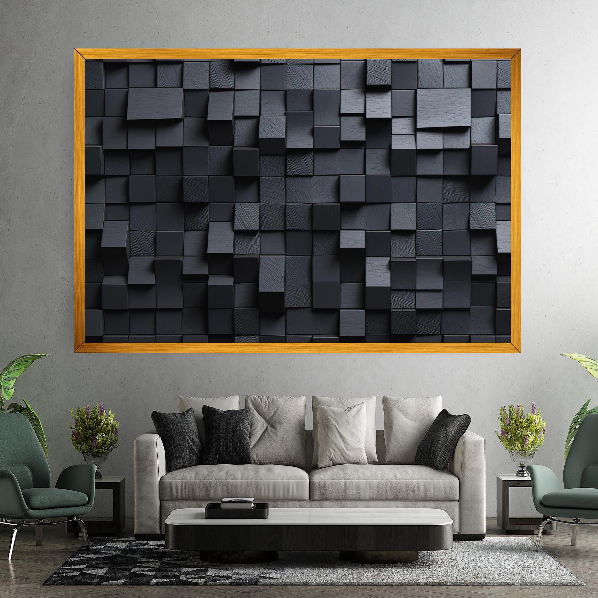 Leinwandbild Black Square Pattern mockup 7