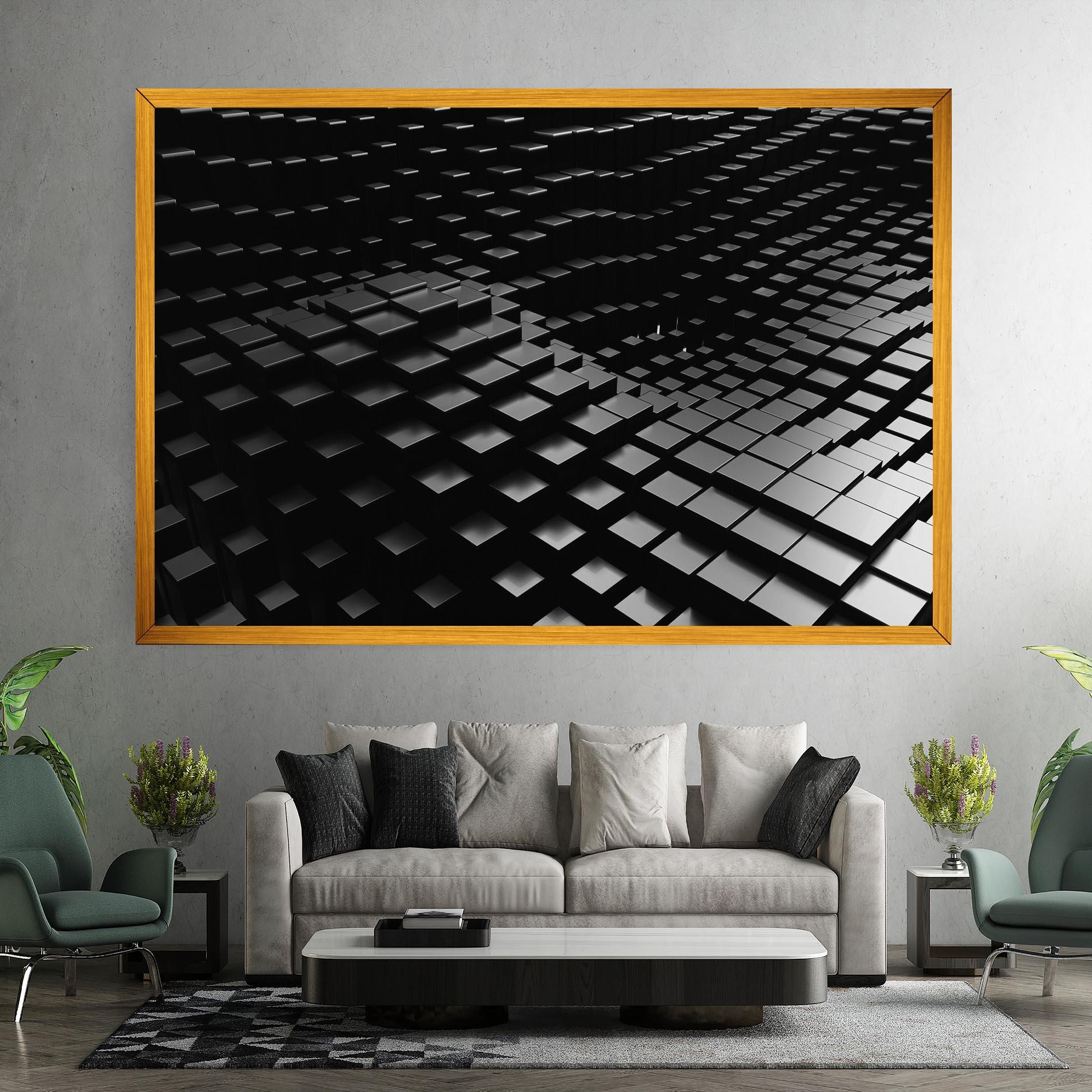 Leinwandbild Black Square Wave mockup 7