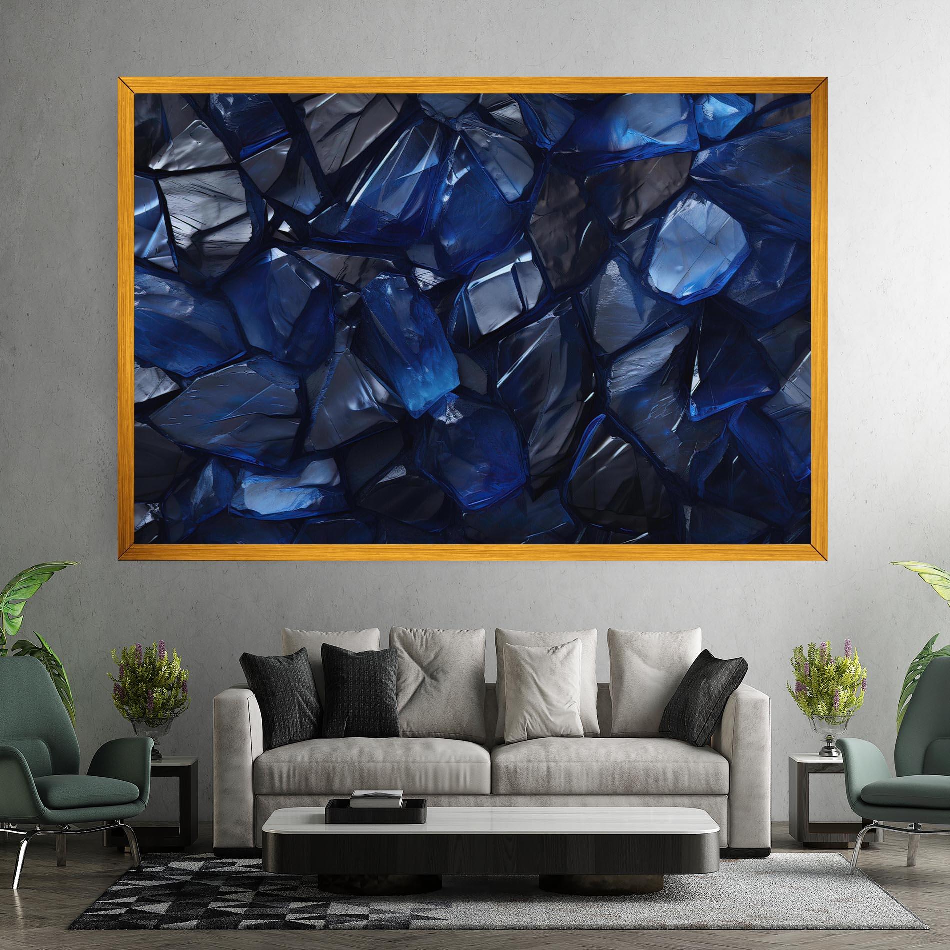 Leinwandbild Blue Crystal Shape mockup 7