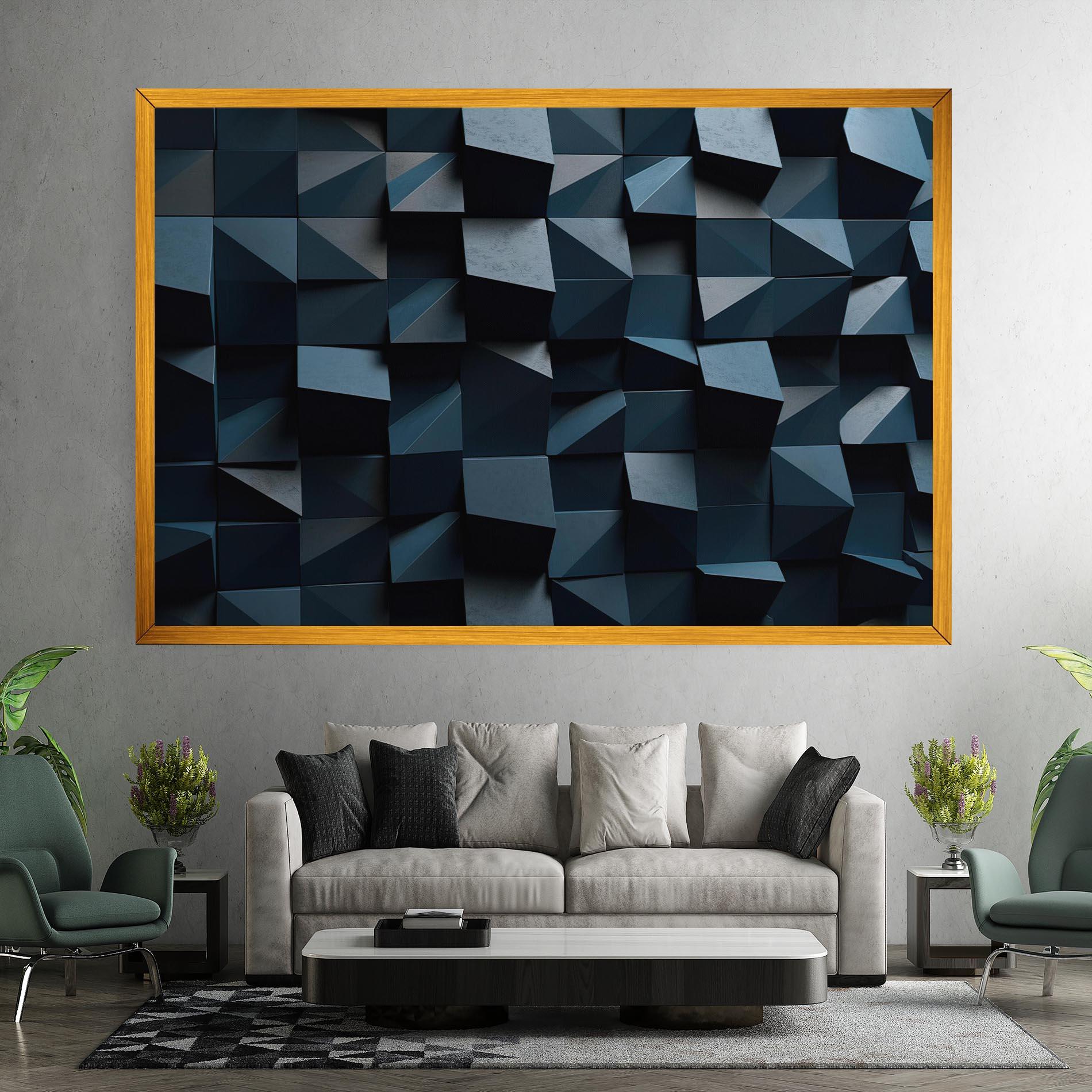 Leinwandbild Dark Blue Square mockup 7