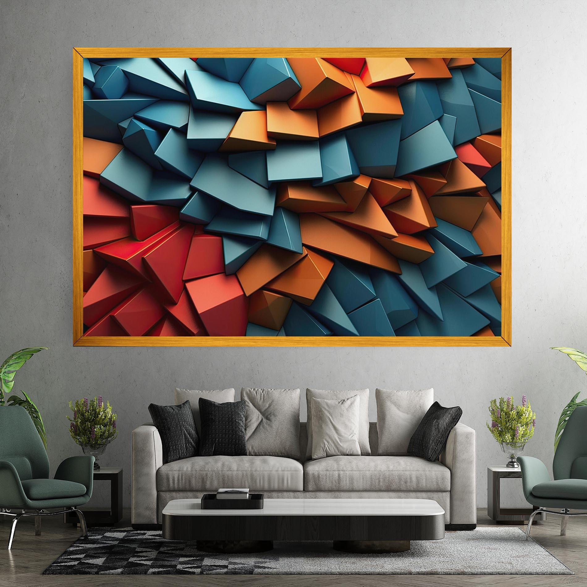 Leinwandbild Multicolor Triangle mockup 7