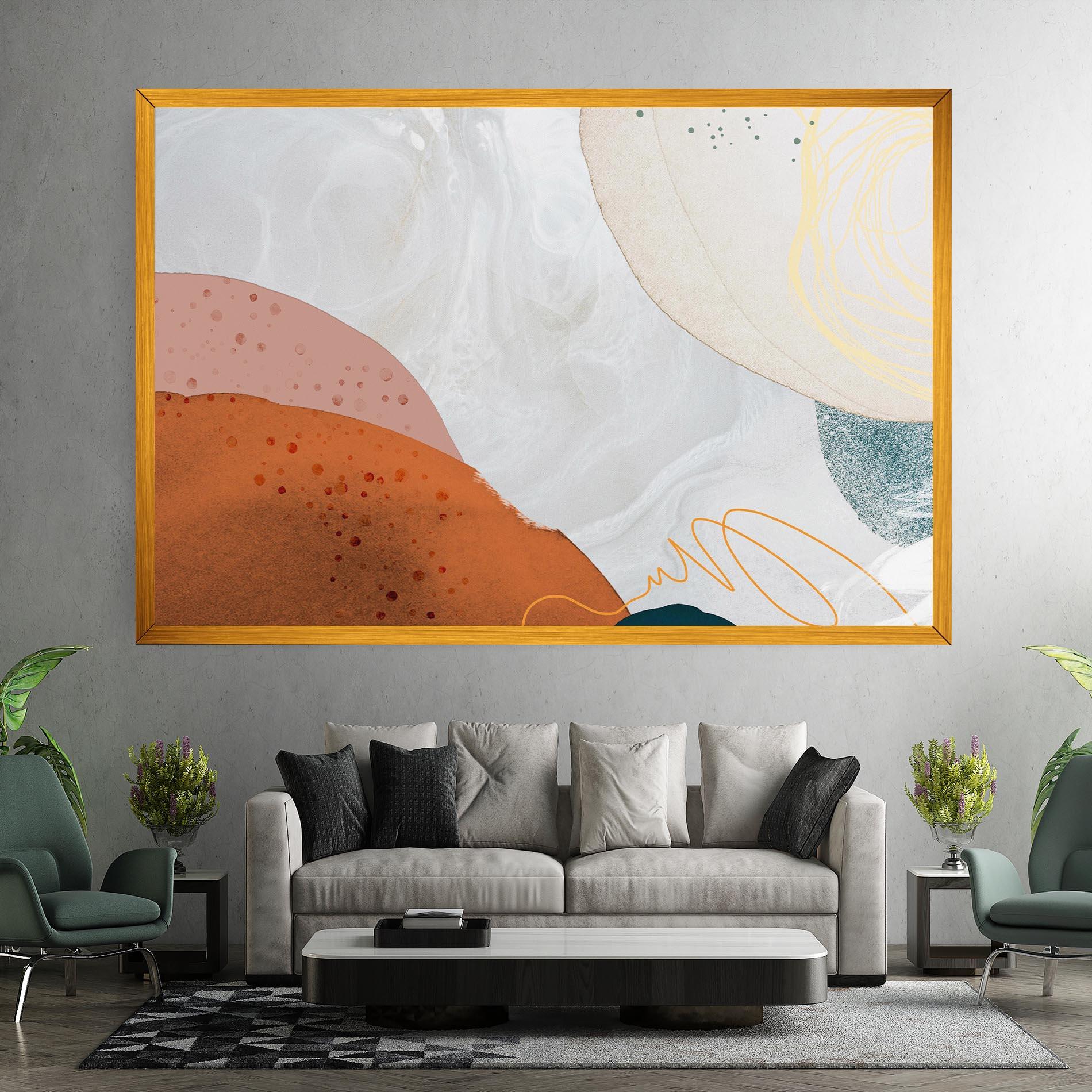 Leinwandbild Orange Yellow Line mockup 7