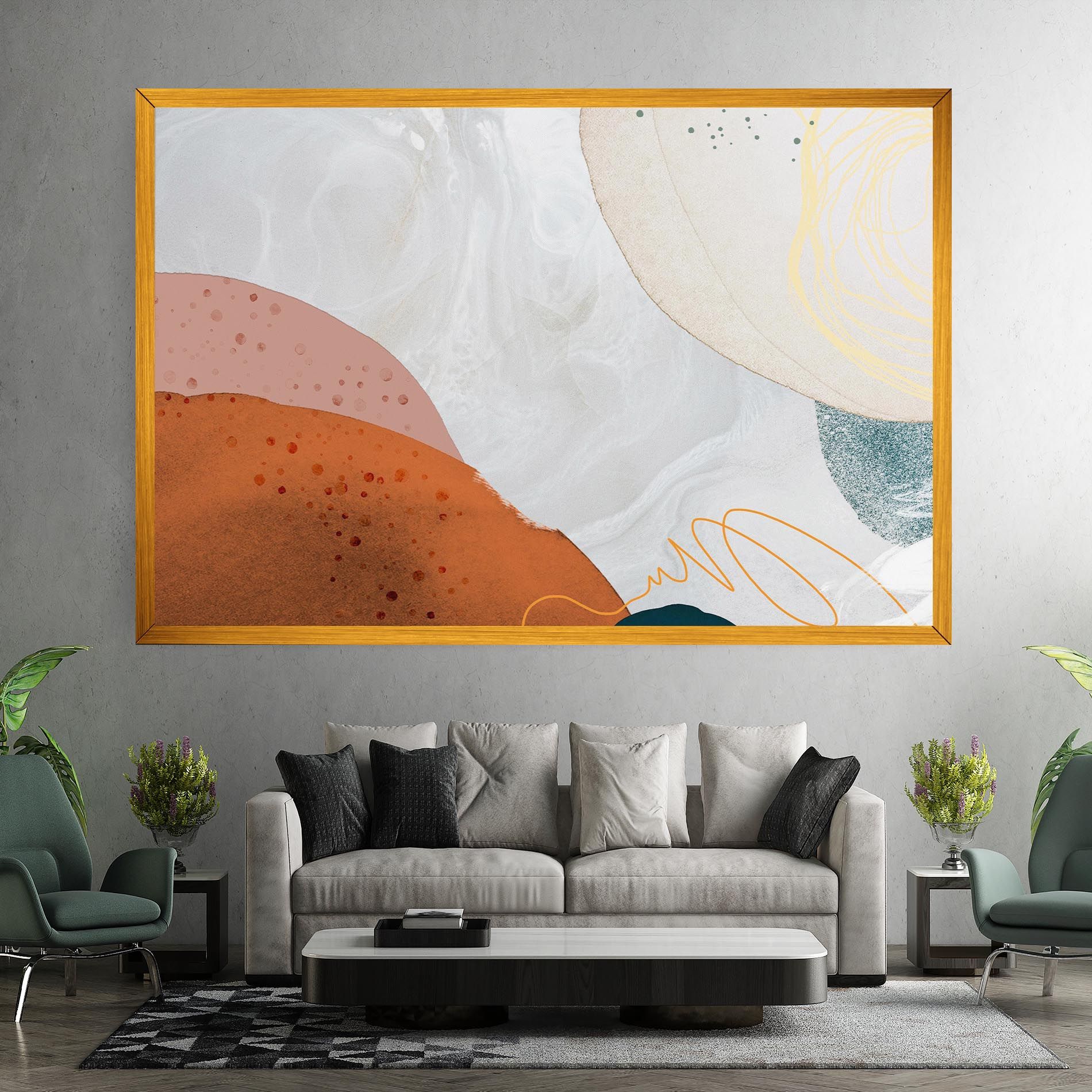 Orange Yellow Line mockup 7