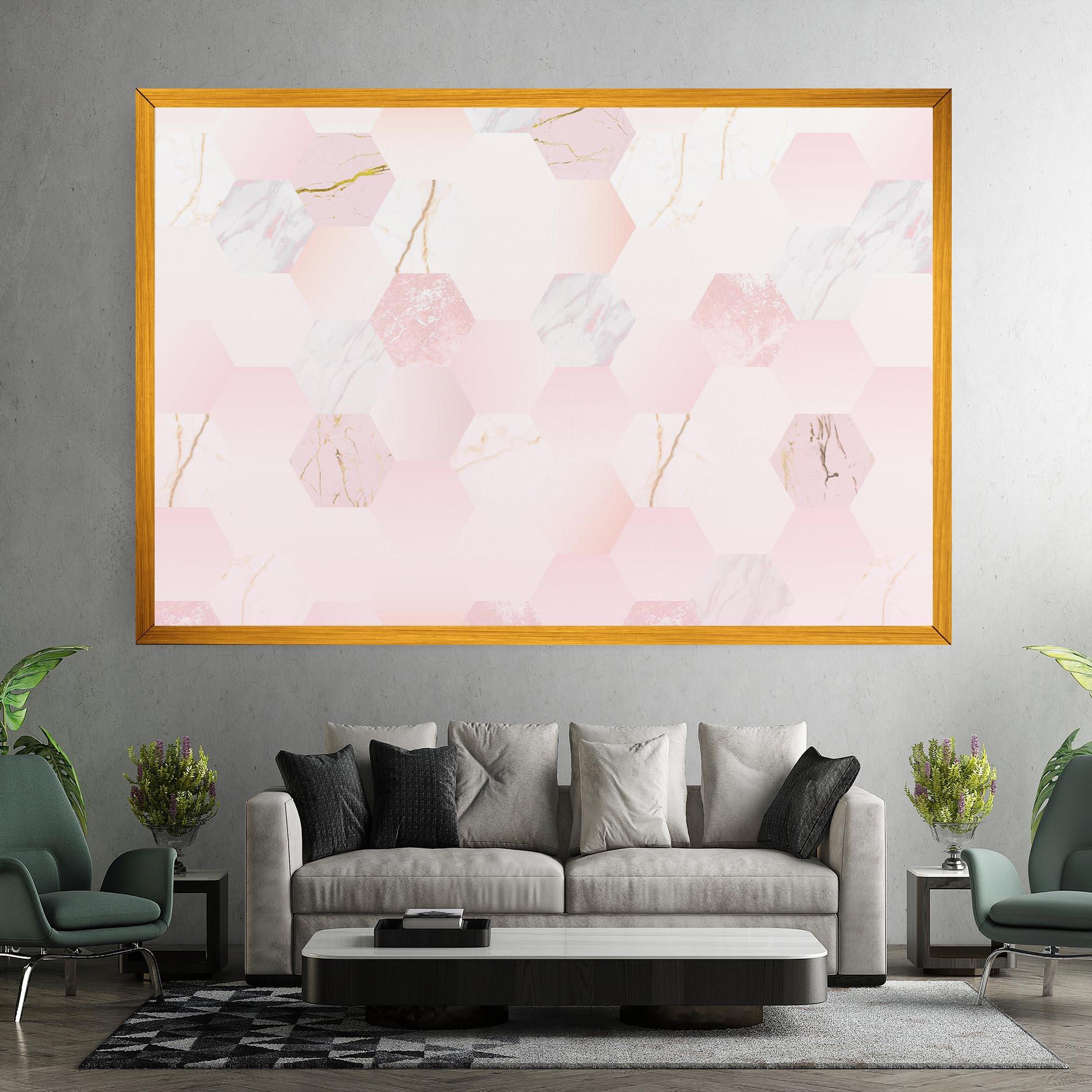 Leinwandbild Pink Hexanon mockup 7