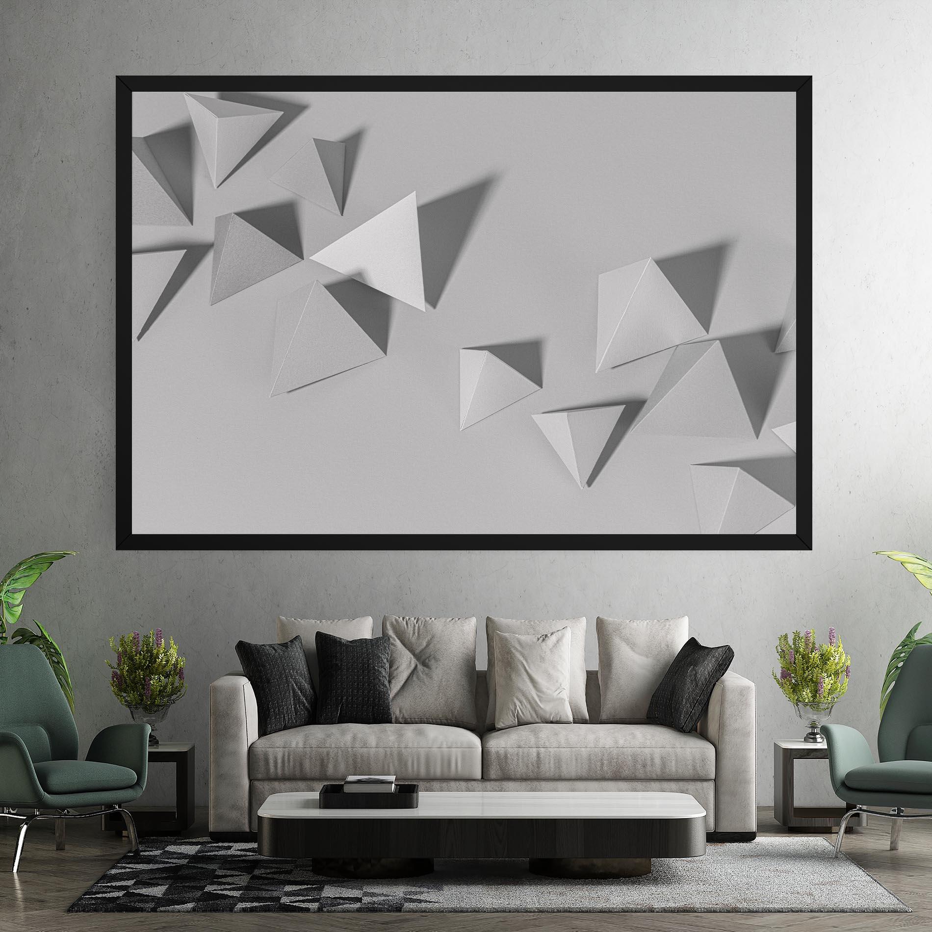 Leinwandbild 3d White Triangle mockup 7