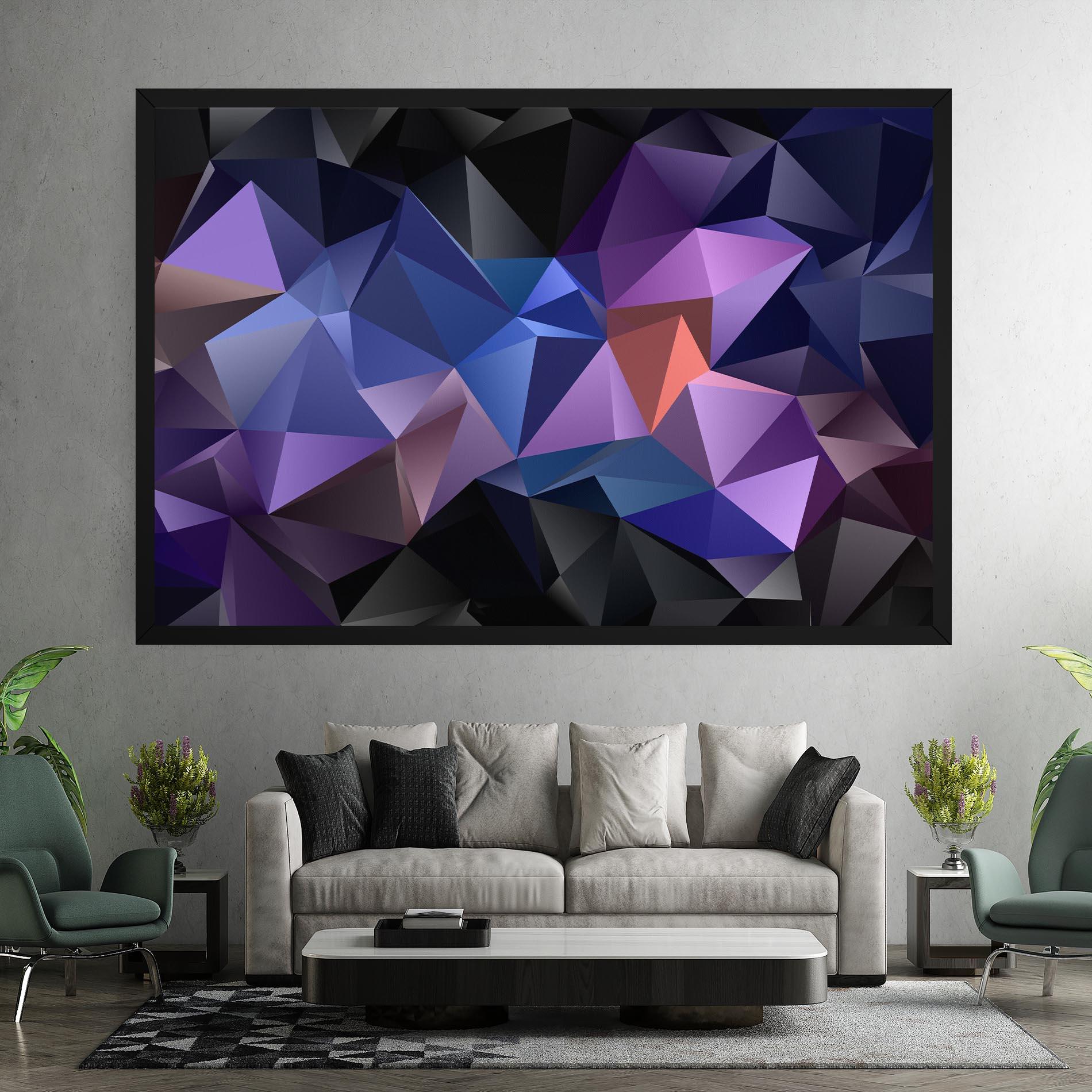 Leinwandbild Black Purple Triangle mockup 7