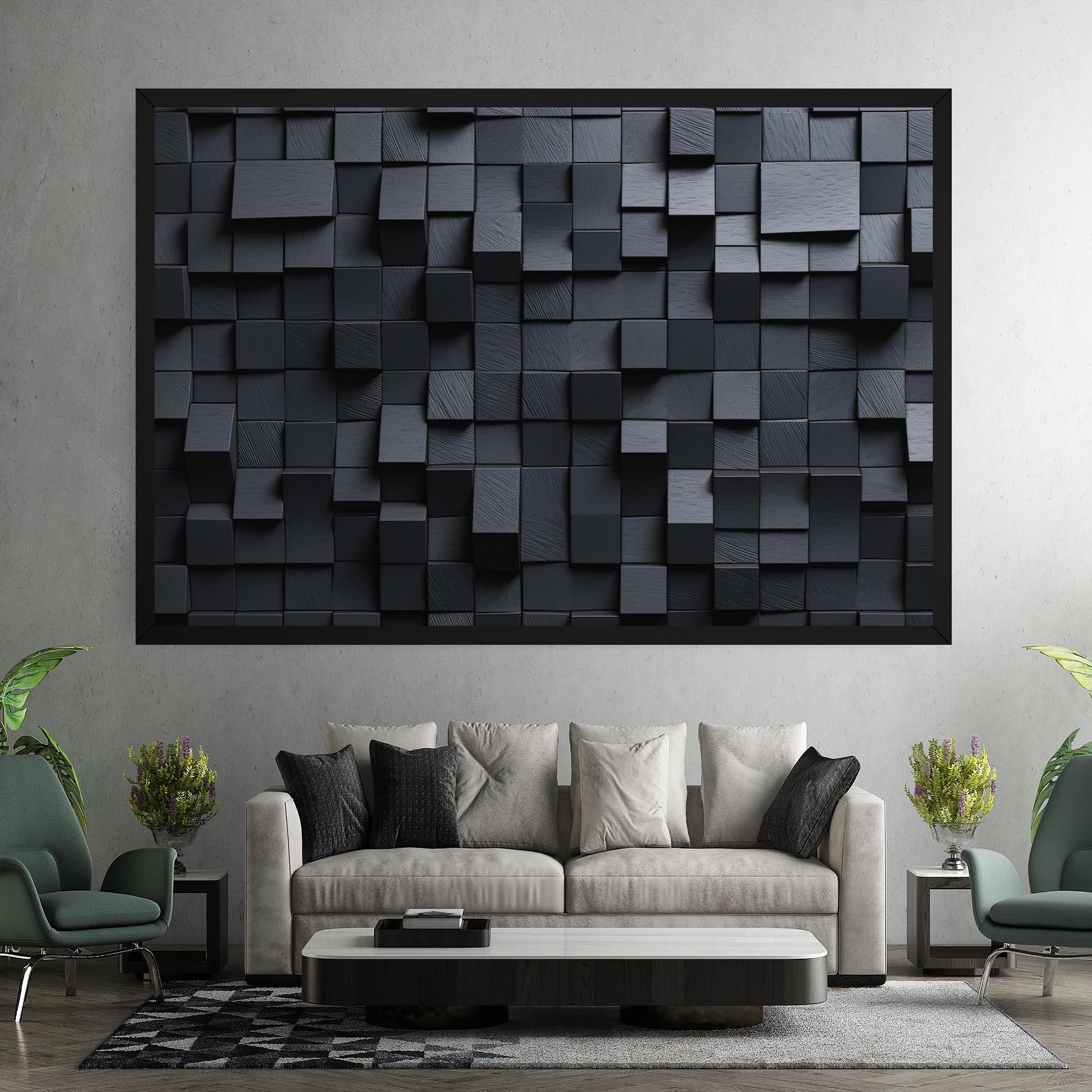 Leinwandbild Black Square Pattern mockup 7