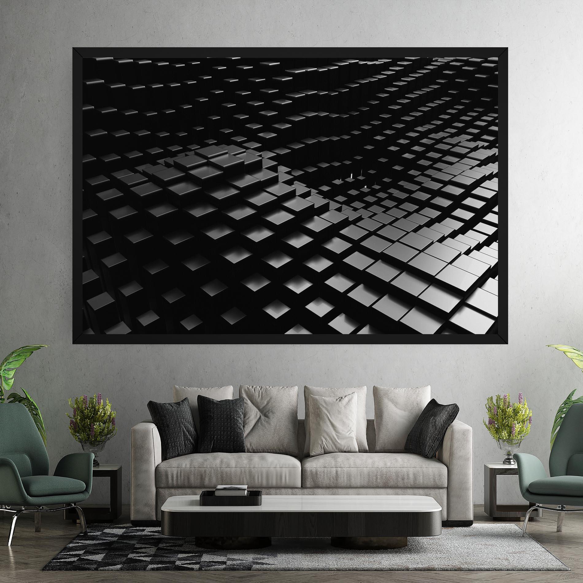 Leinwandbild Black Square Wave mockup 7