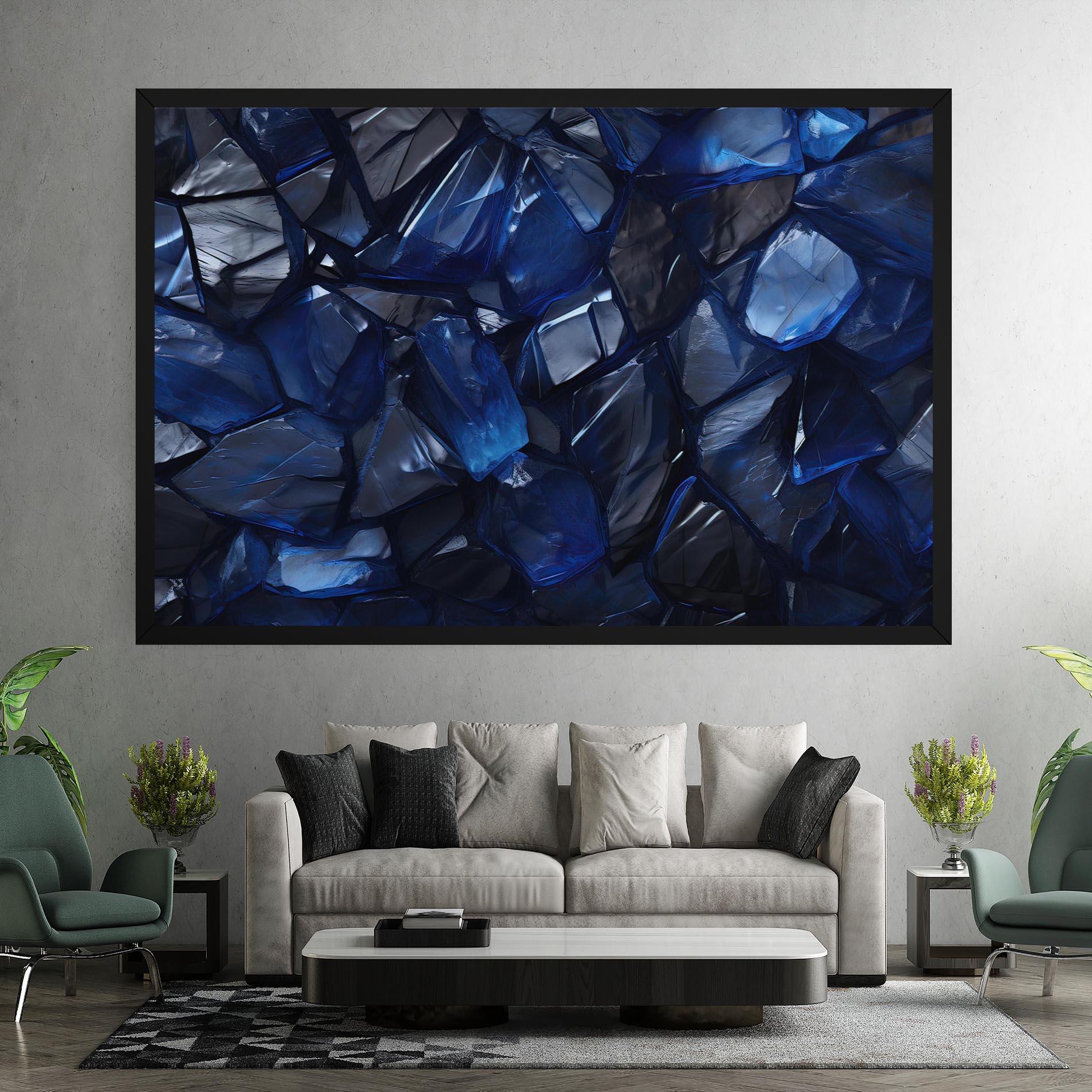 Leinwandbild Blue Crystal Shape mockup 7