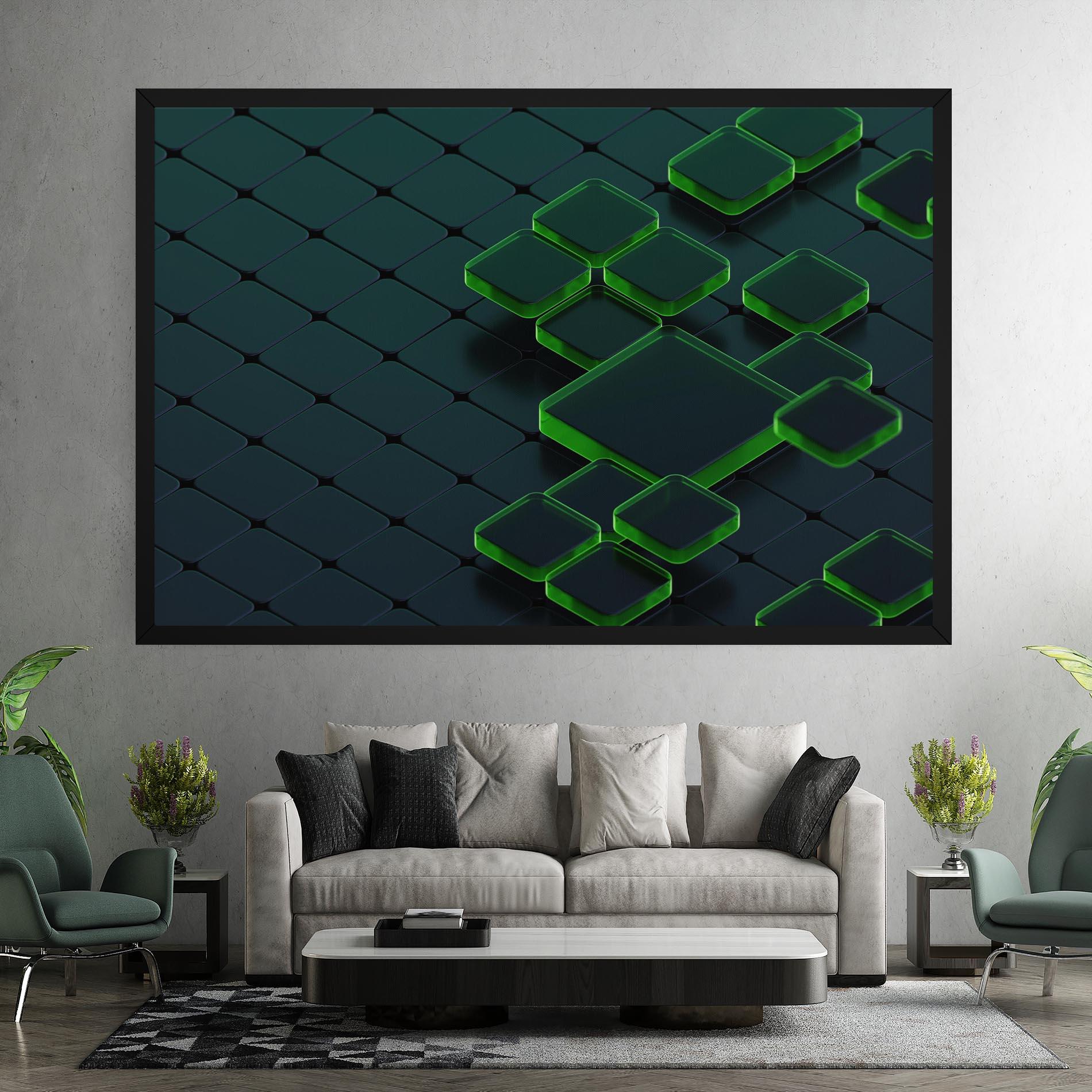 Leinwandbild Green Square Floating mockup 7