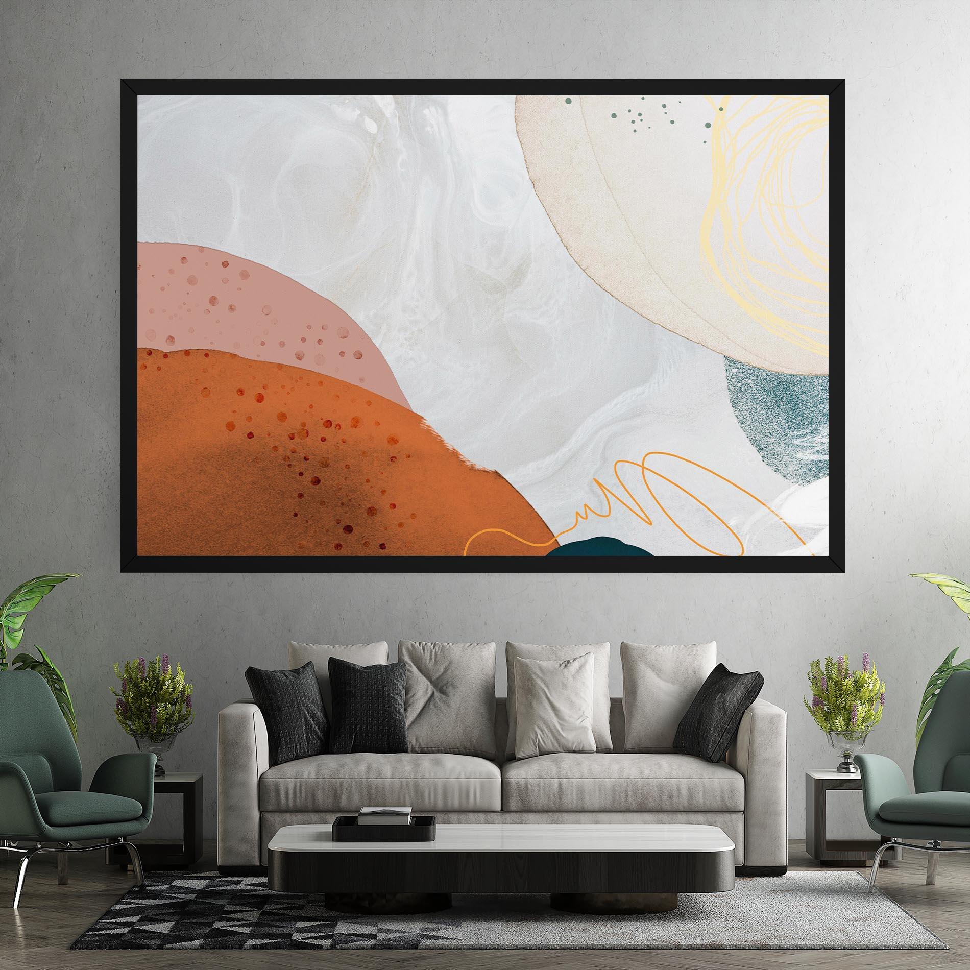 Leinwandbild Orange Yellow Line mockup 7