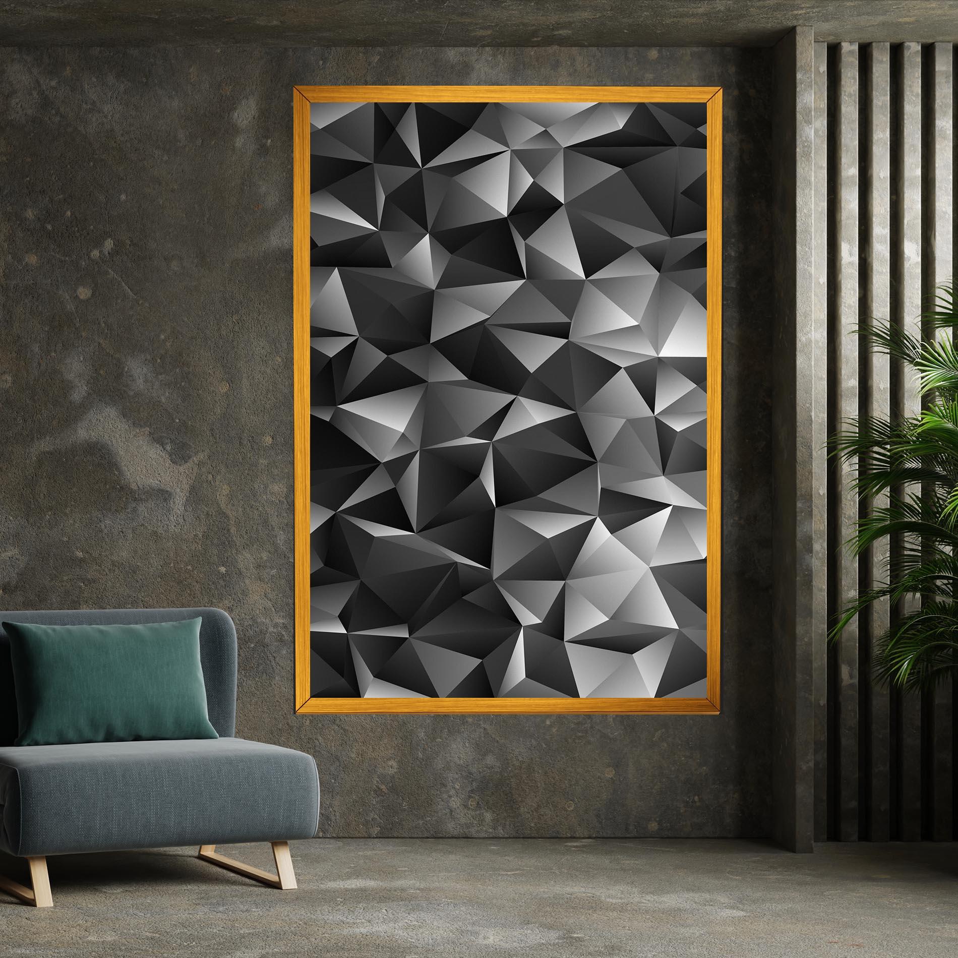 Leinwandbild Black Triangle Pattern mockup 7