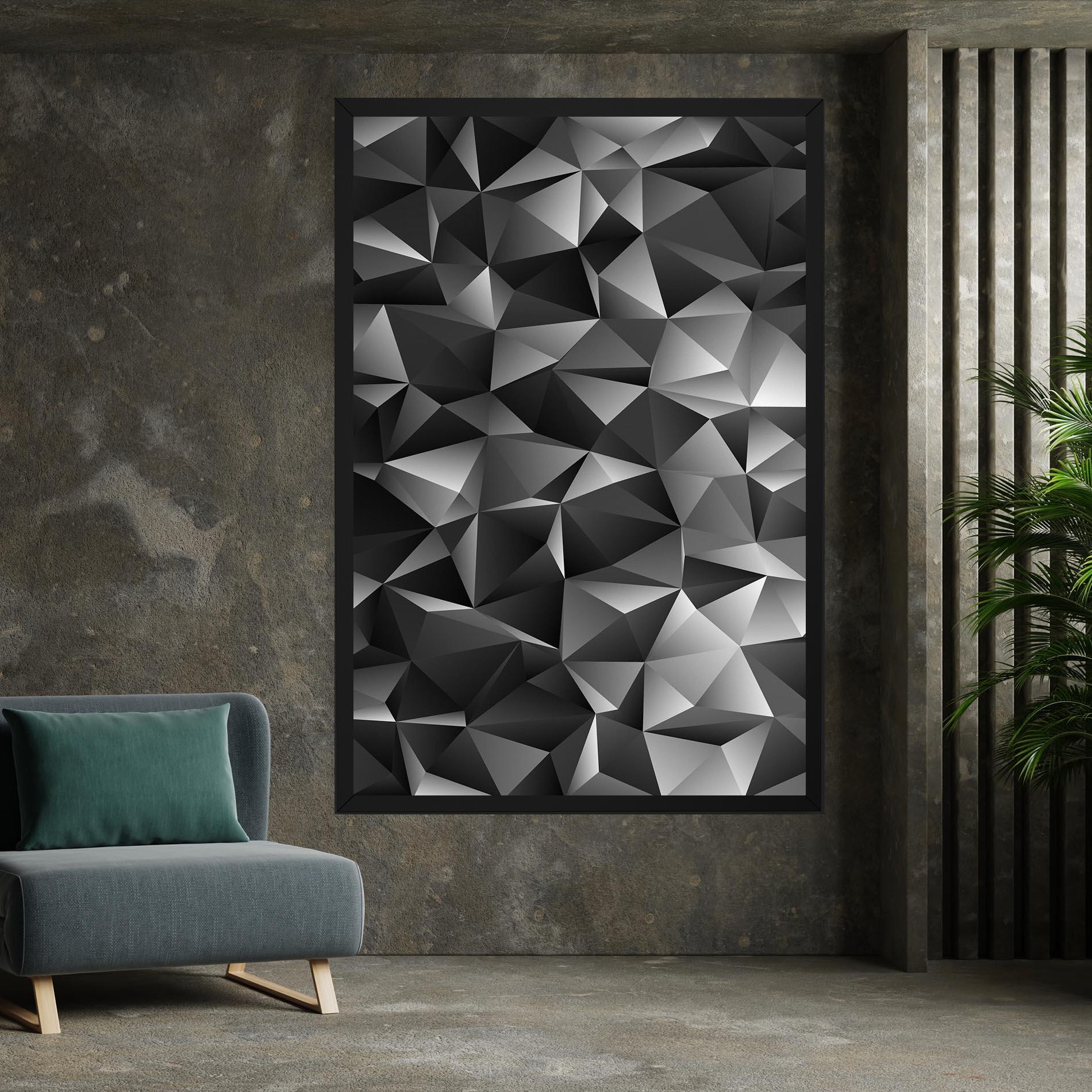 Leinwandbild Black Triangle Pattern mockup 7