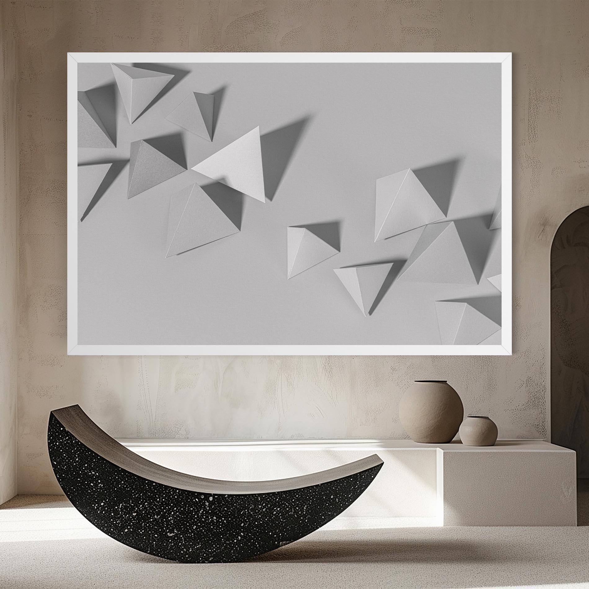Leinwandbild 3d White Triangle mockup 8