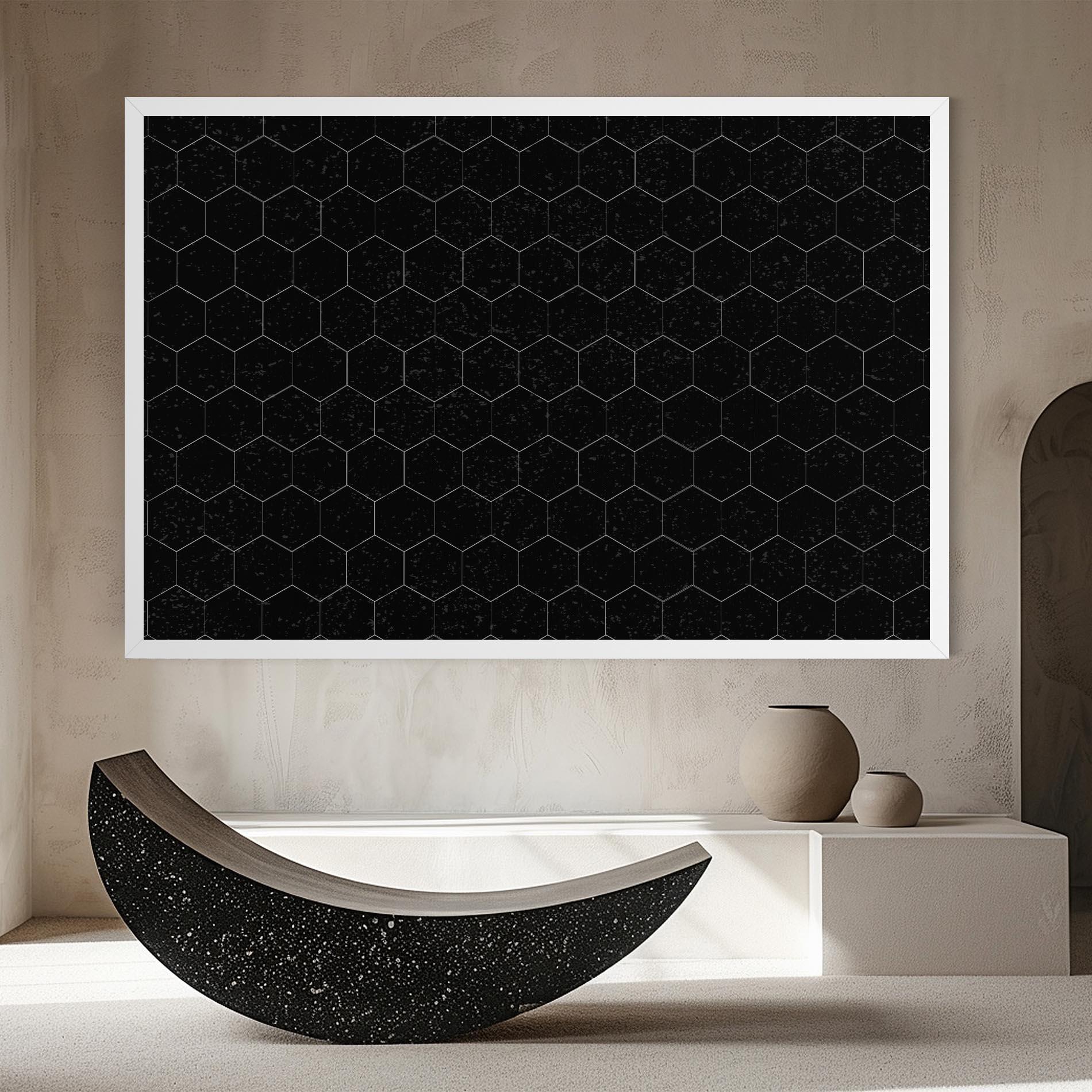 Leinwandbild Black Hexagon mockup 8