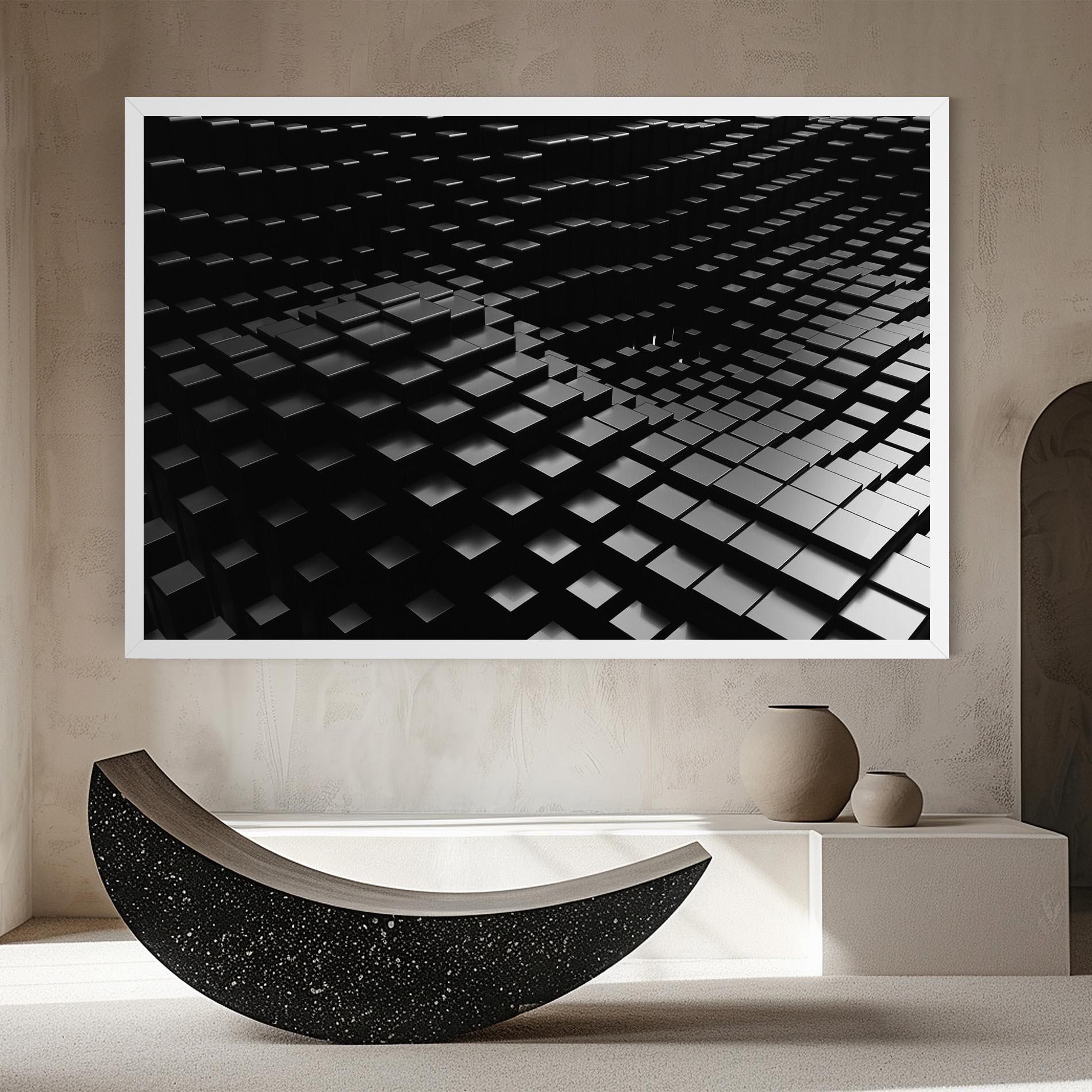 Leinwandbild Black Square Wave mockup 8