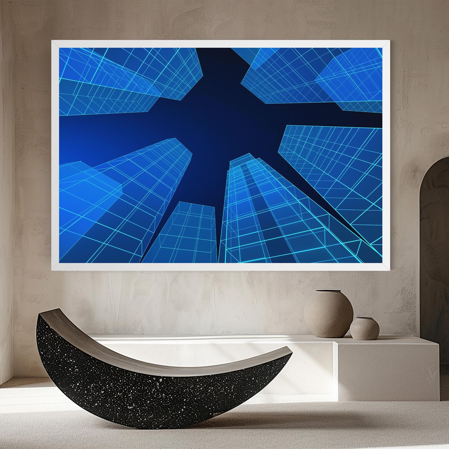 Leinwandbild Blue Buildings mockup 8