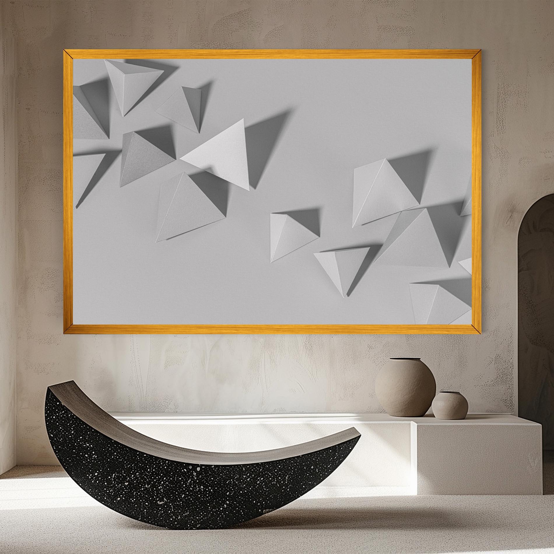 Leinwandbild 3d White Triangle mockup 8