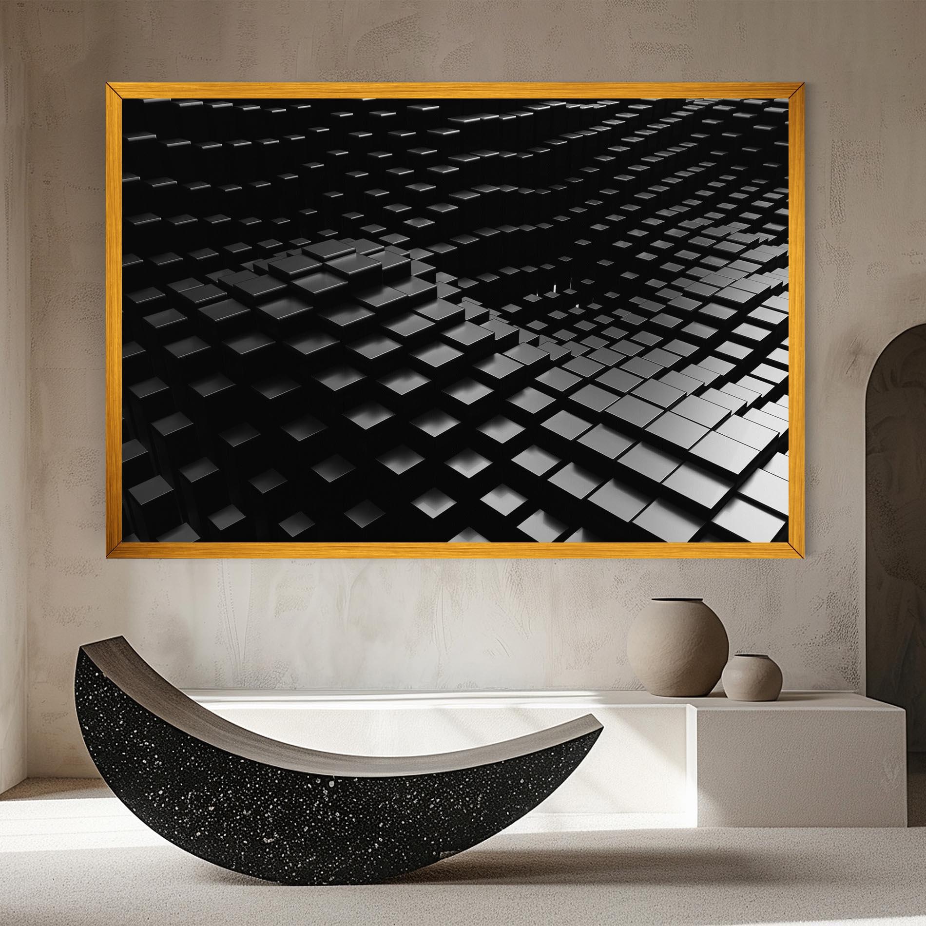 Leinwandbild Black Square Wave mockup 8