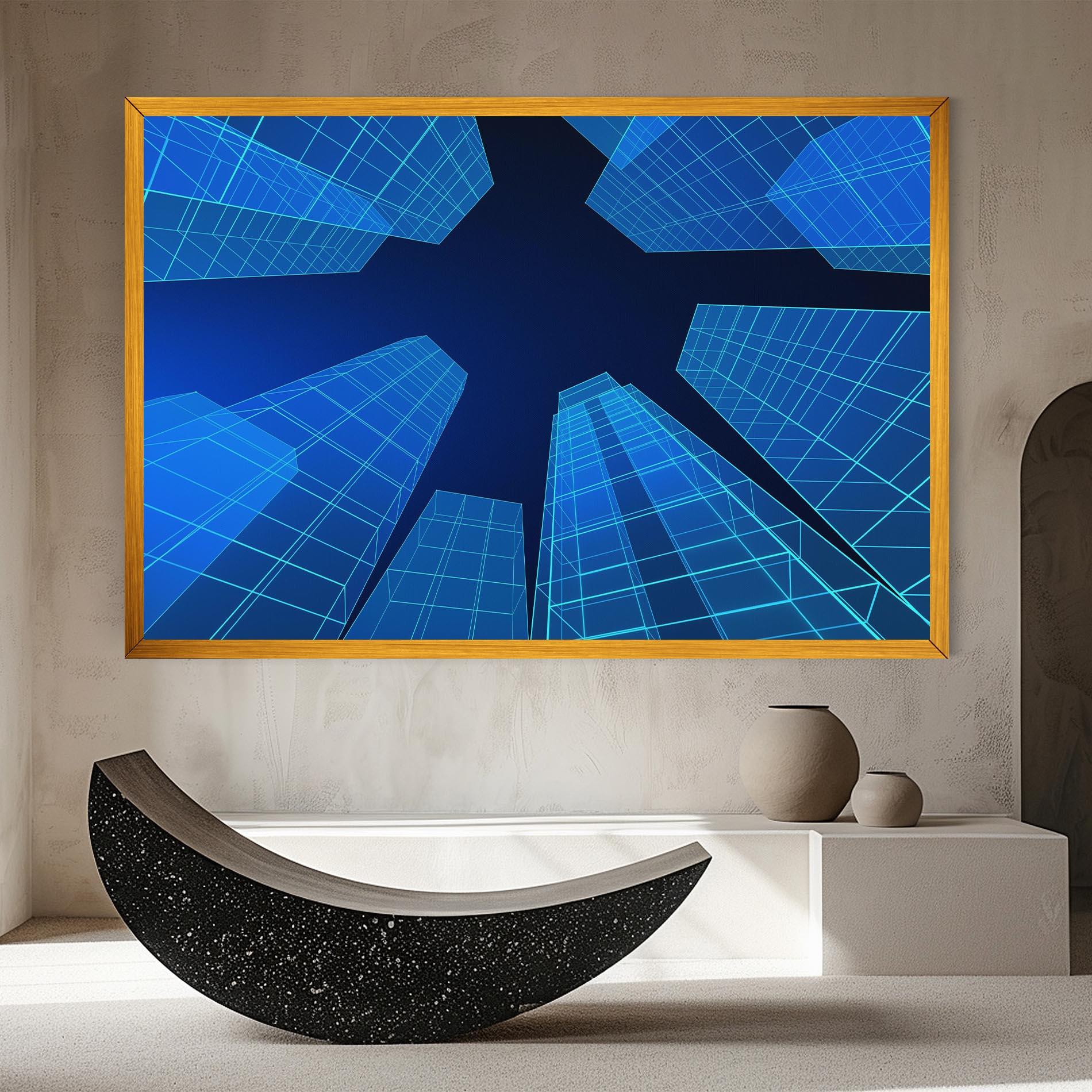 Leinwandbild Blue Buildings mockup 8