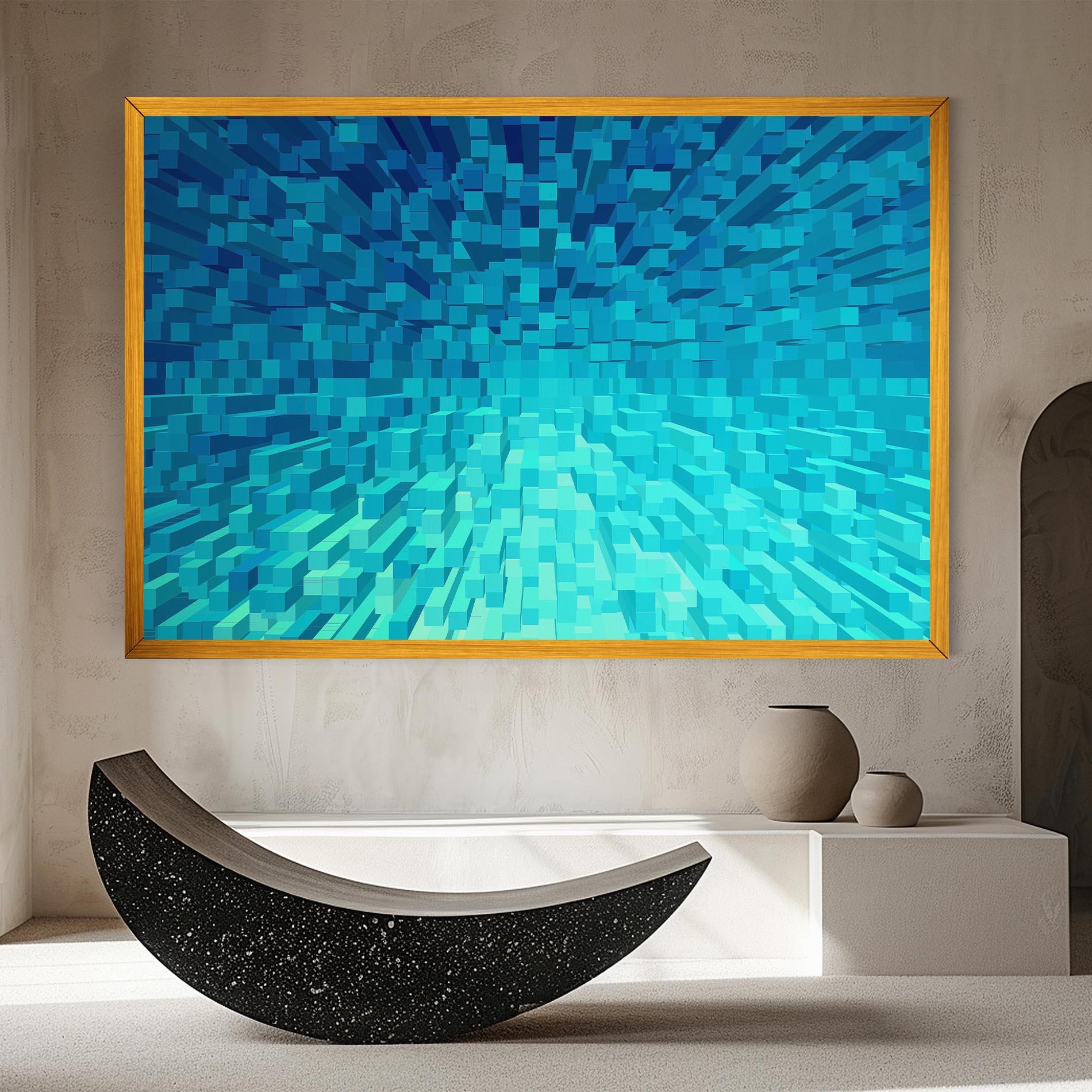 Leinwandbild Blue Square Mix mockup 8