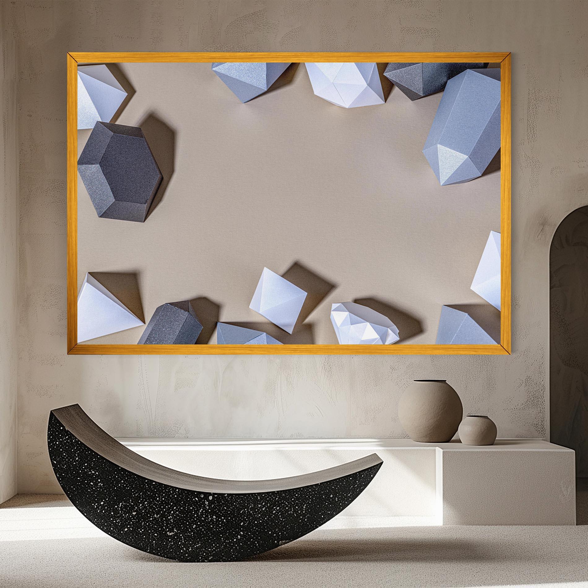 Leinwandbild Geometric 3d Shapes mockup 8