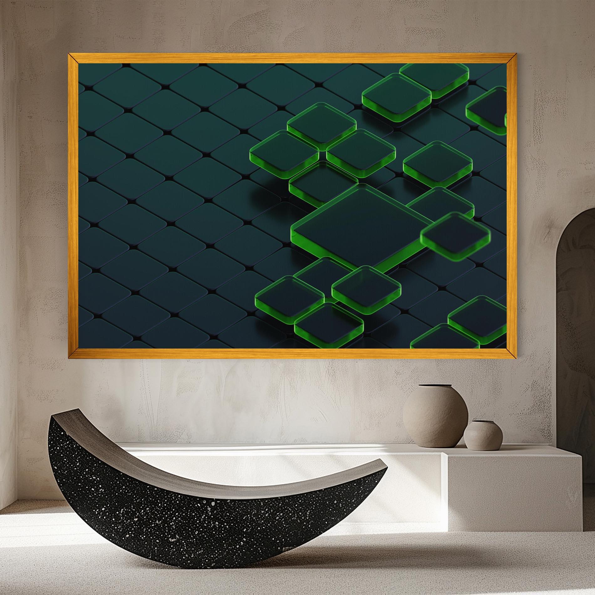 Leinwandbild Green Square Floating mockup 8