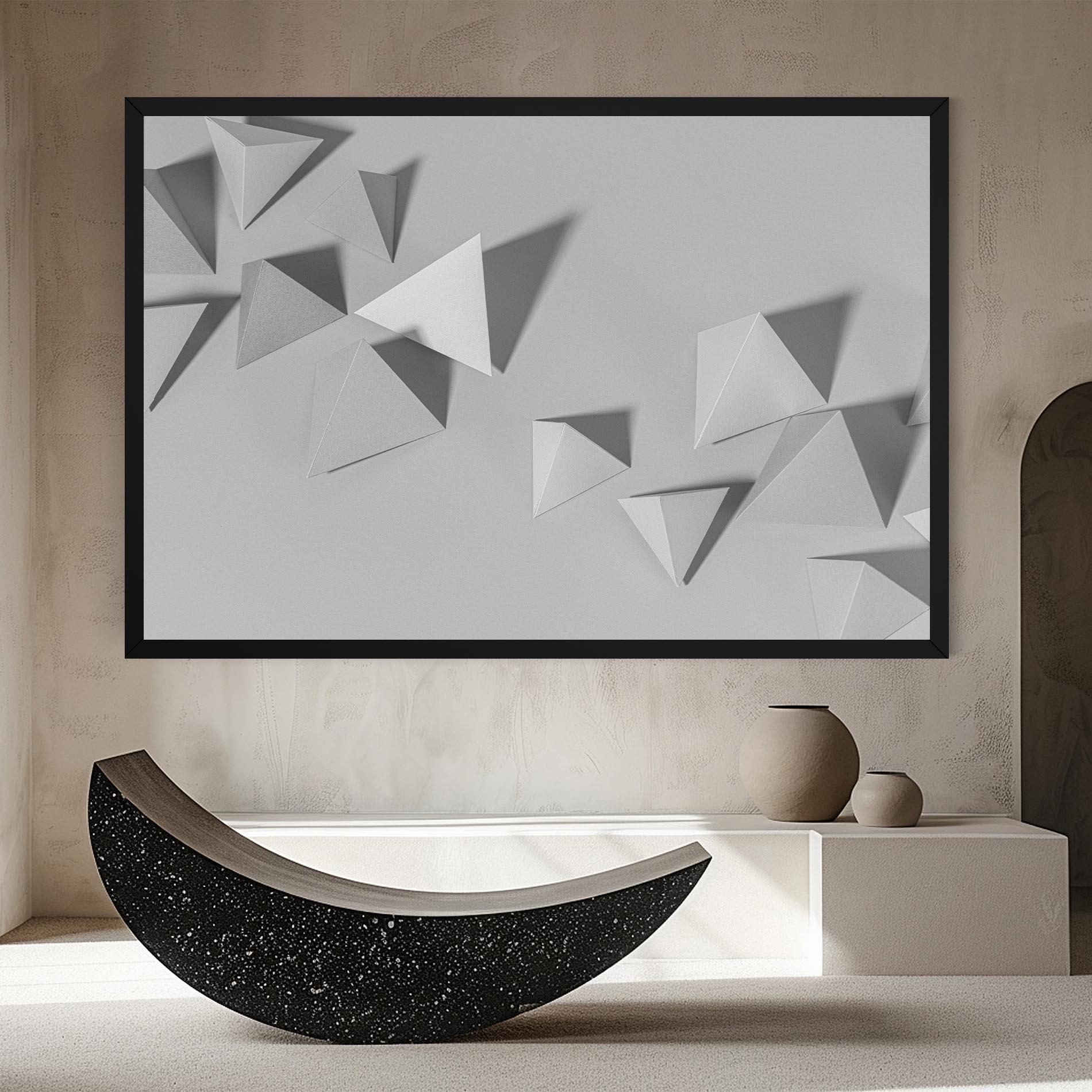 Leinwandbild 3d White Triangle mockup 8