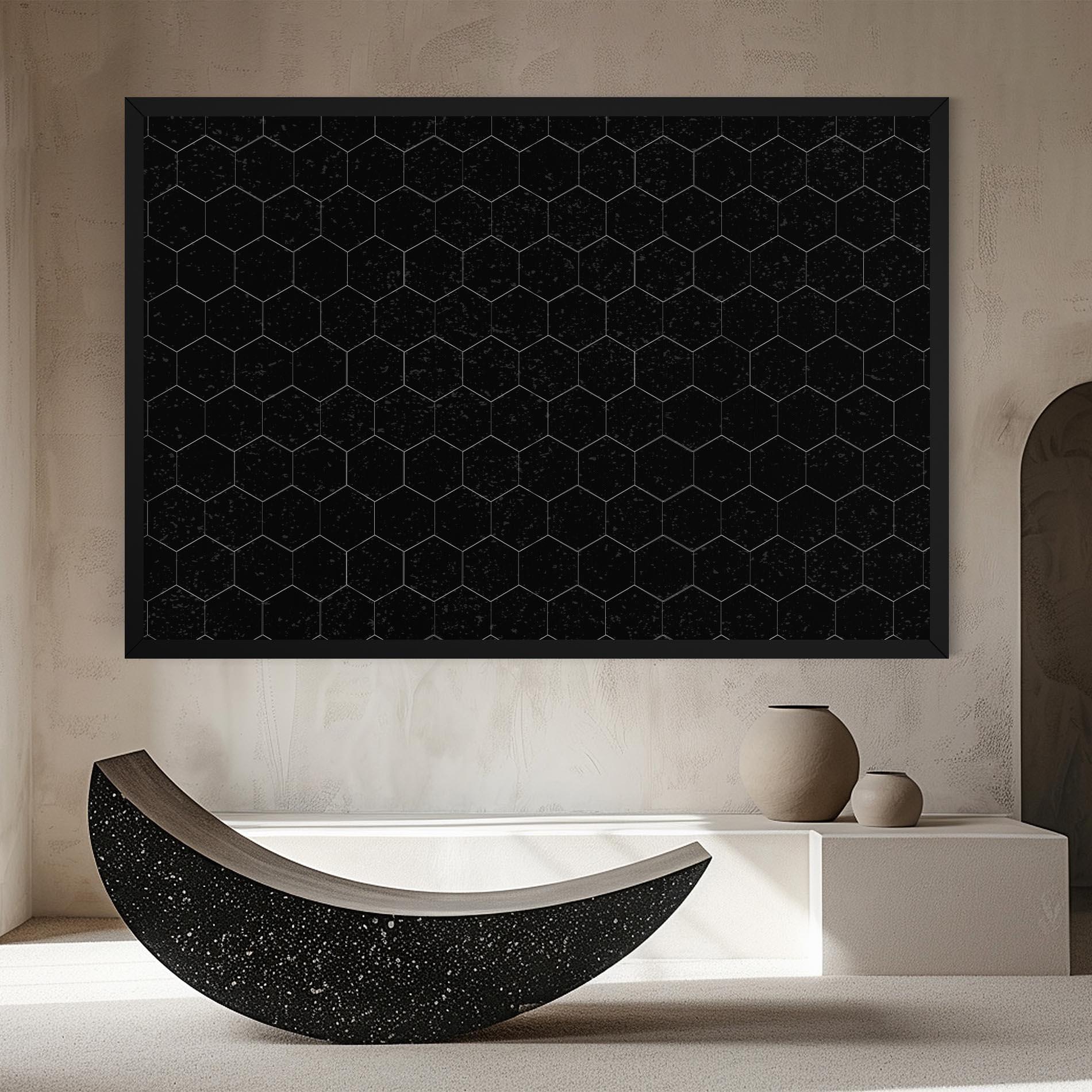 Leinwandbild Black Hexagon mockup 8