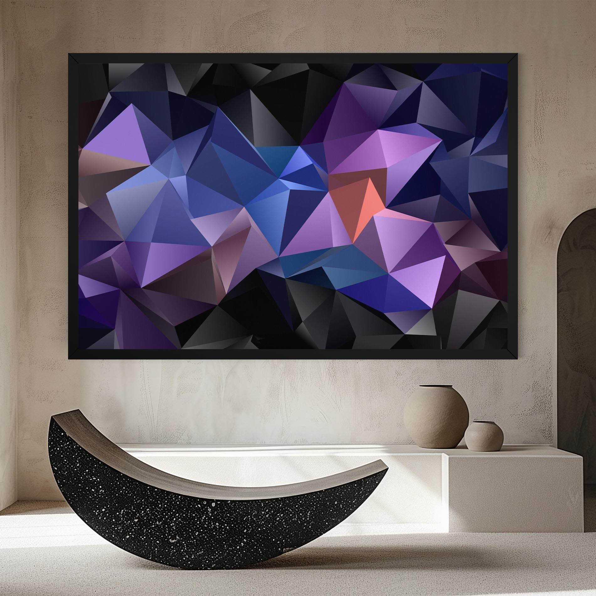 Leinwandbild Black Purple Triangle mockup 8