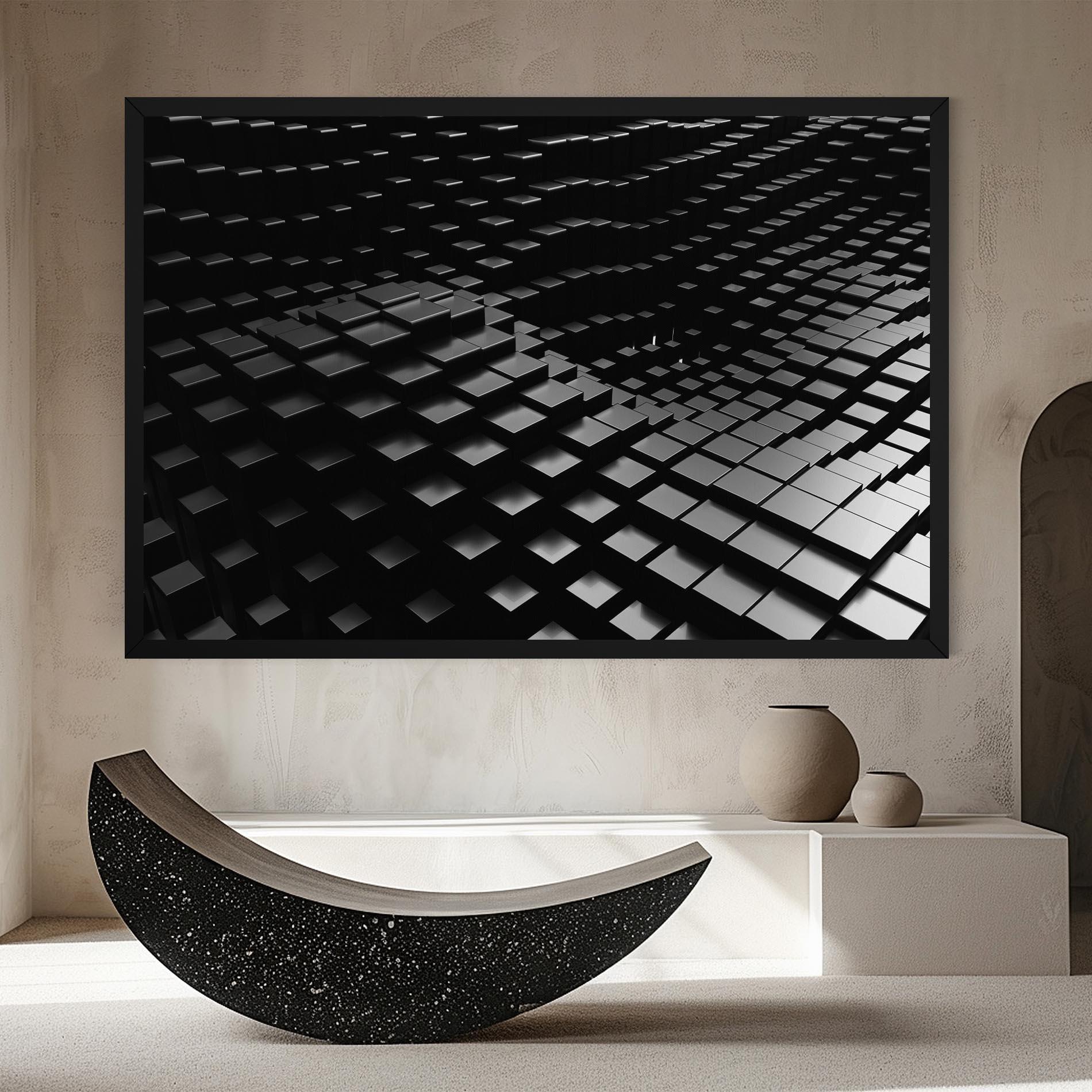 Leinwandbild Black Square Wave mockup 8