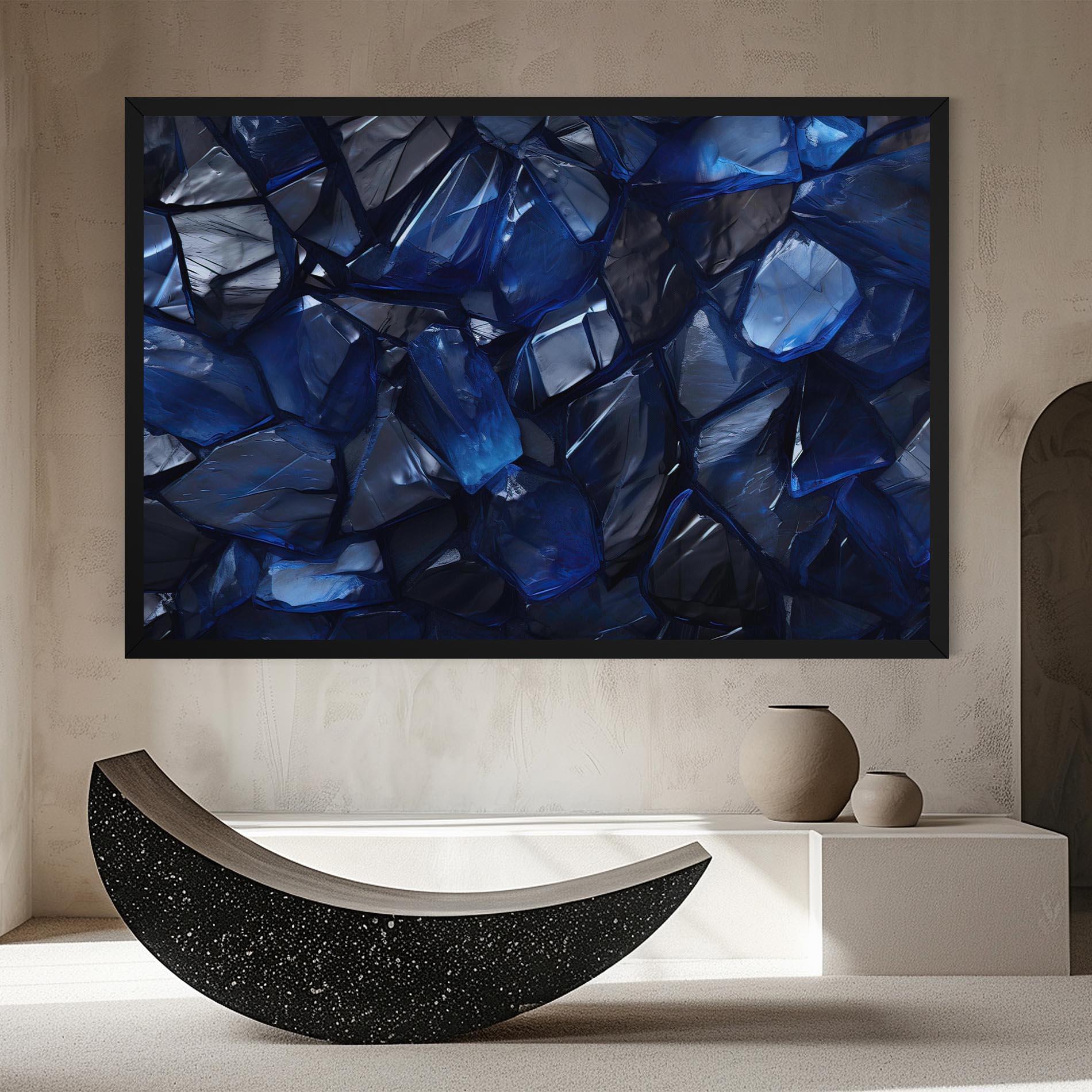 Leinwandbild Blue Crystal Shape mockup 8