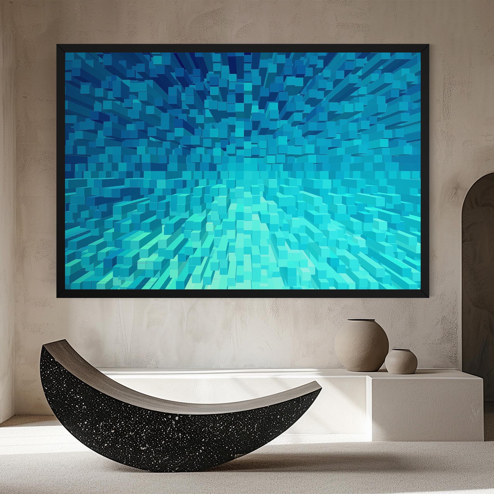 Leinwandbild Blue Square Mix mockup 8