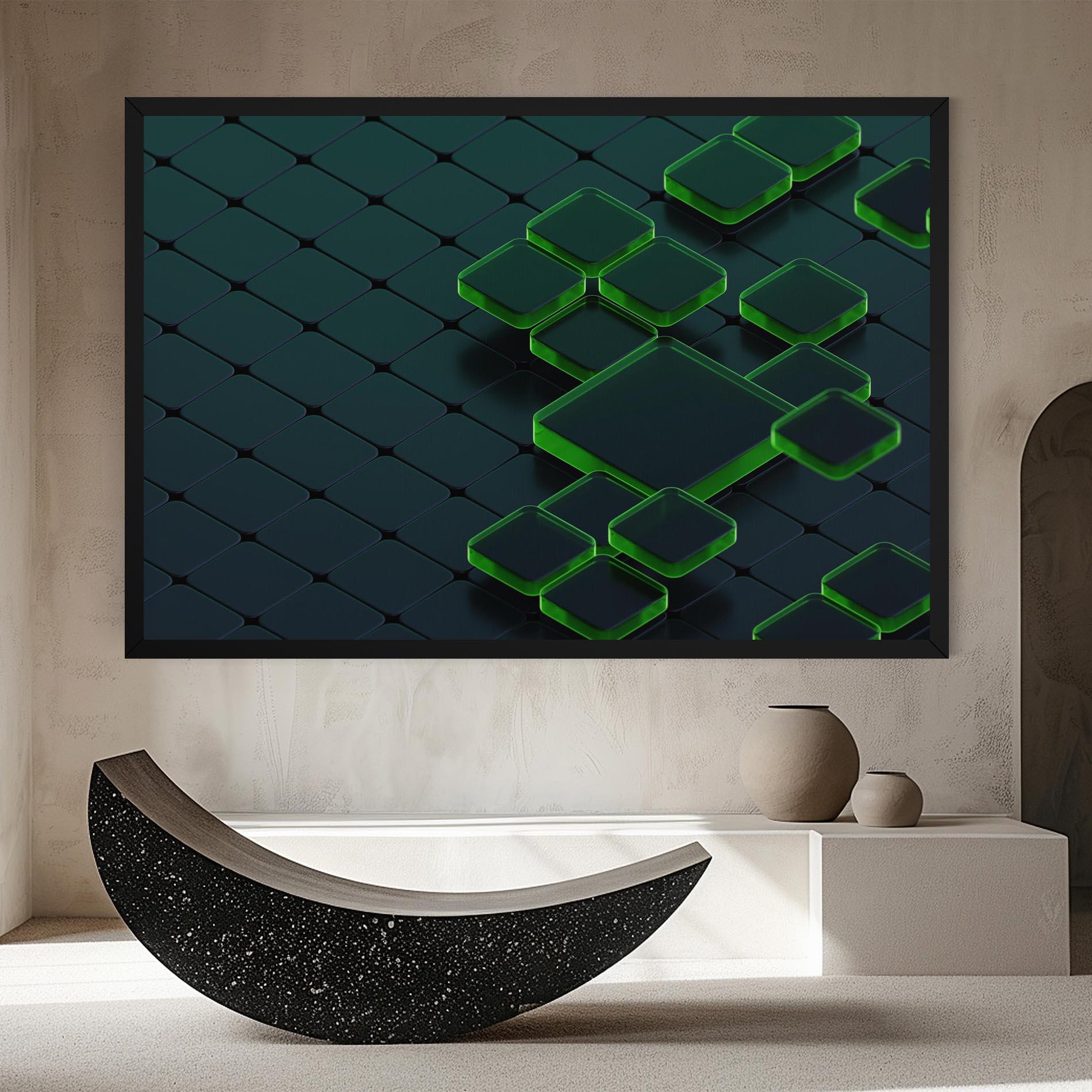 Leinwandbild Green Square Floating mockup 8