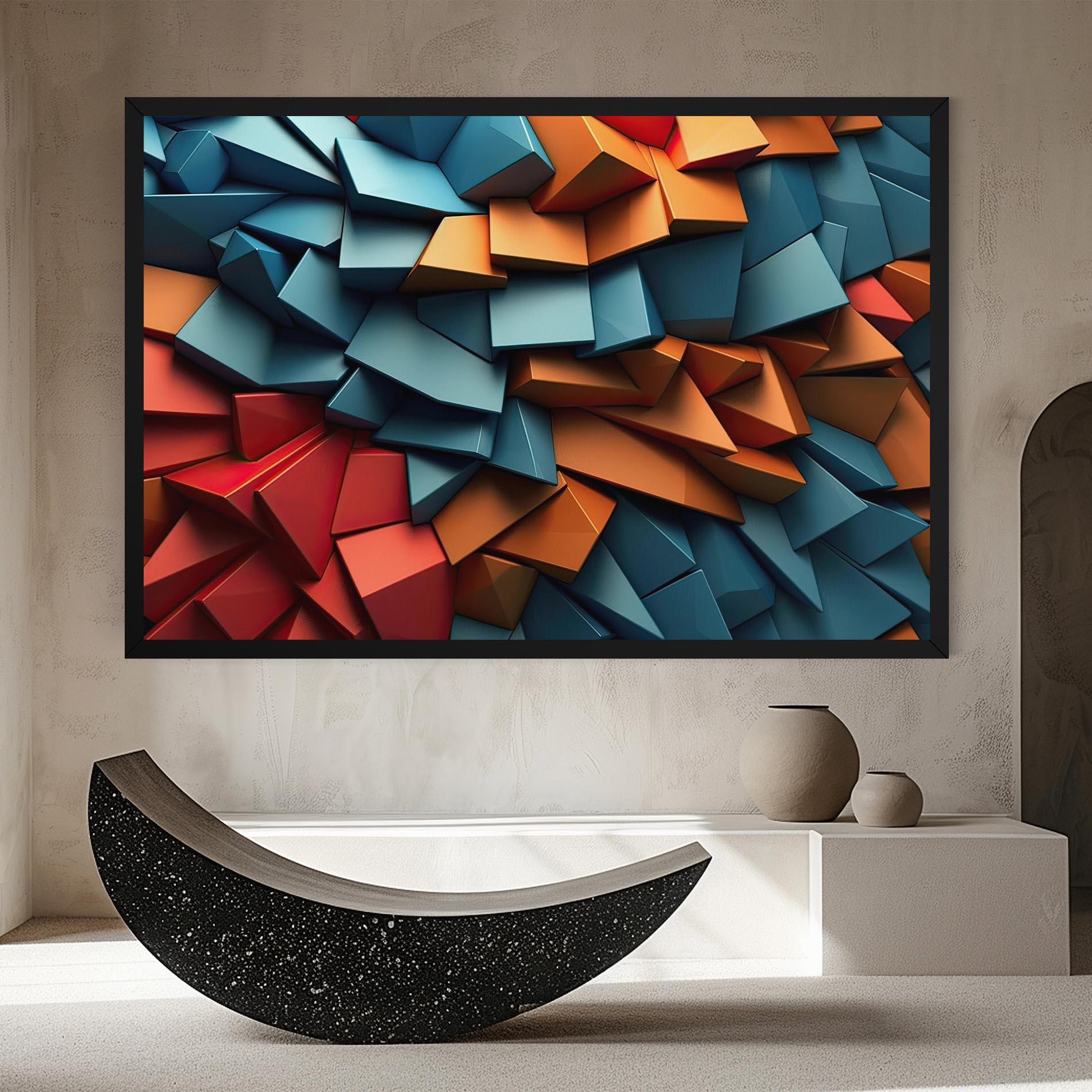 Leinwandbild Multicolor Triangle mockup 8