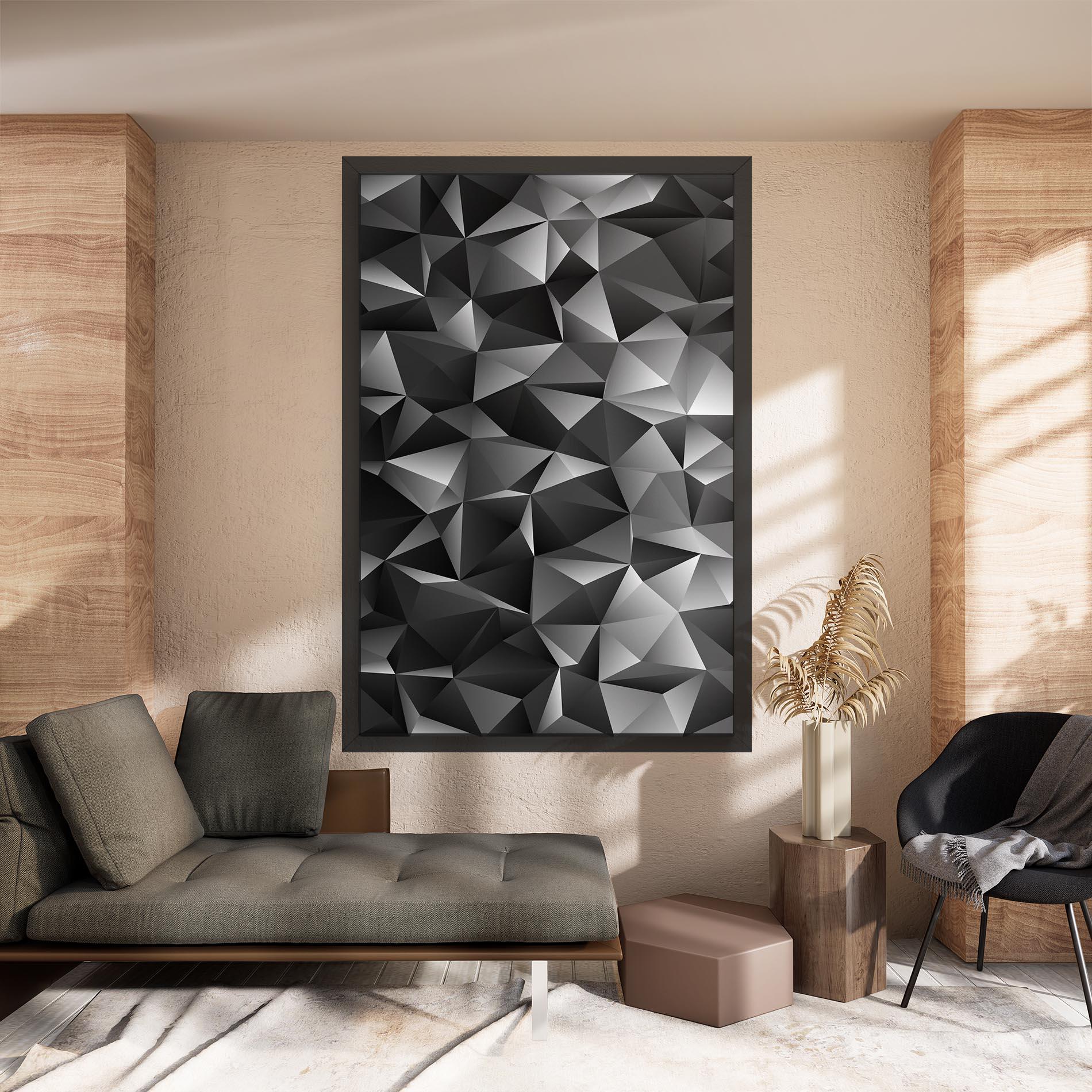 Leinwandbild Black Triangle Pattern mockup 8