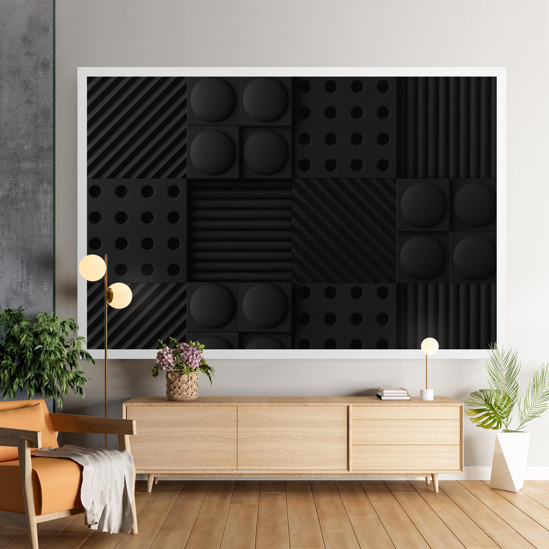 Leinwandbild Black Square Circle mockup 9