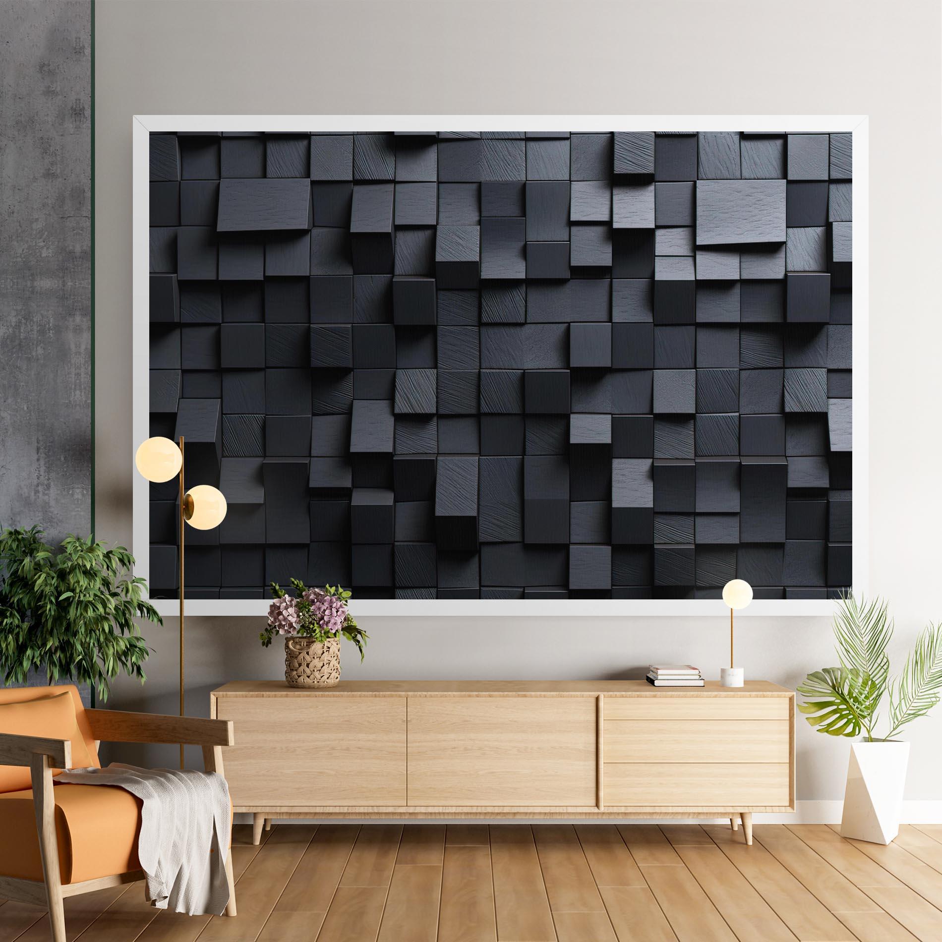 Leinwandbild Black Square Pattern mockup 9