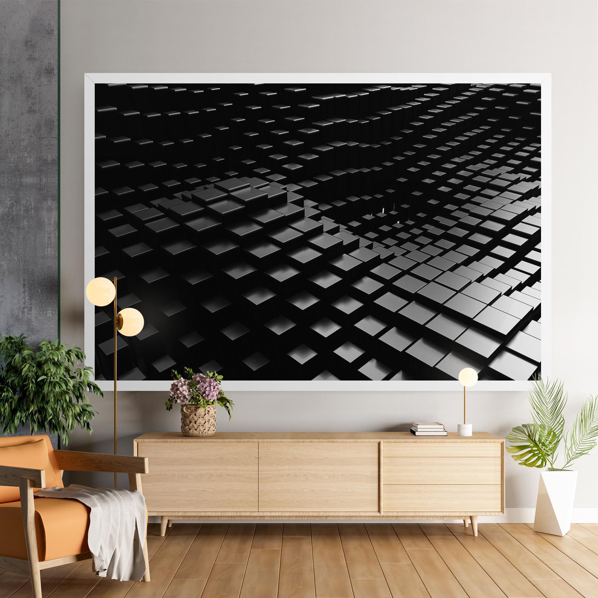 Leinwandbild Black Square Wave mockup 9