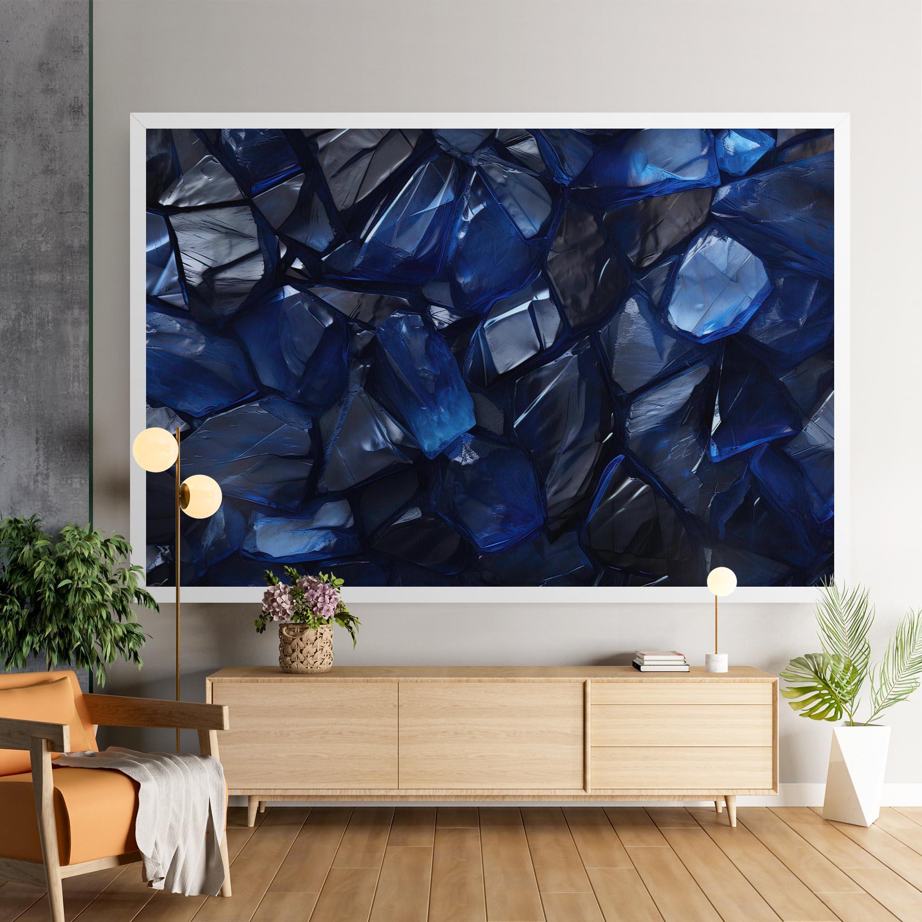 Leinwandbild Blue Crystal Shape mockup 9
