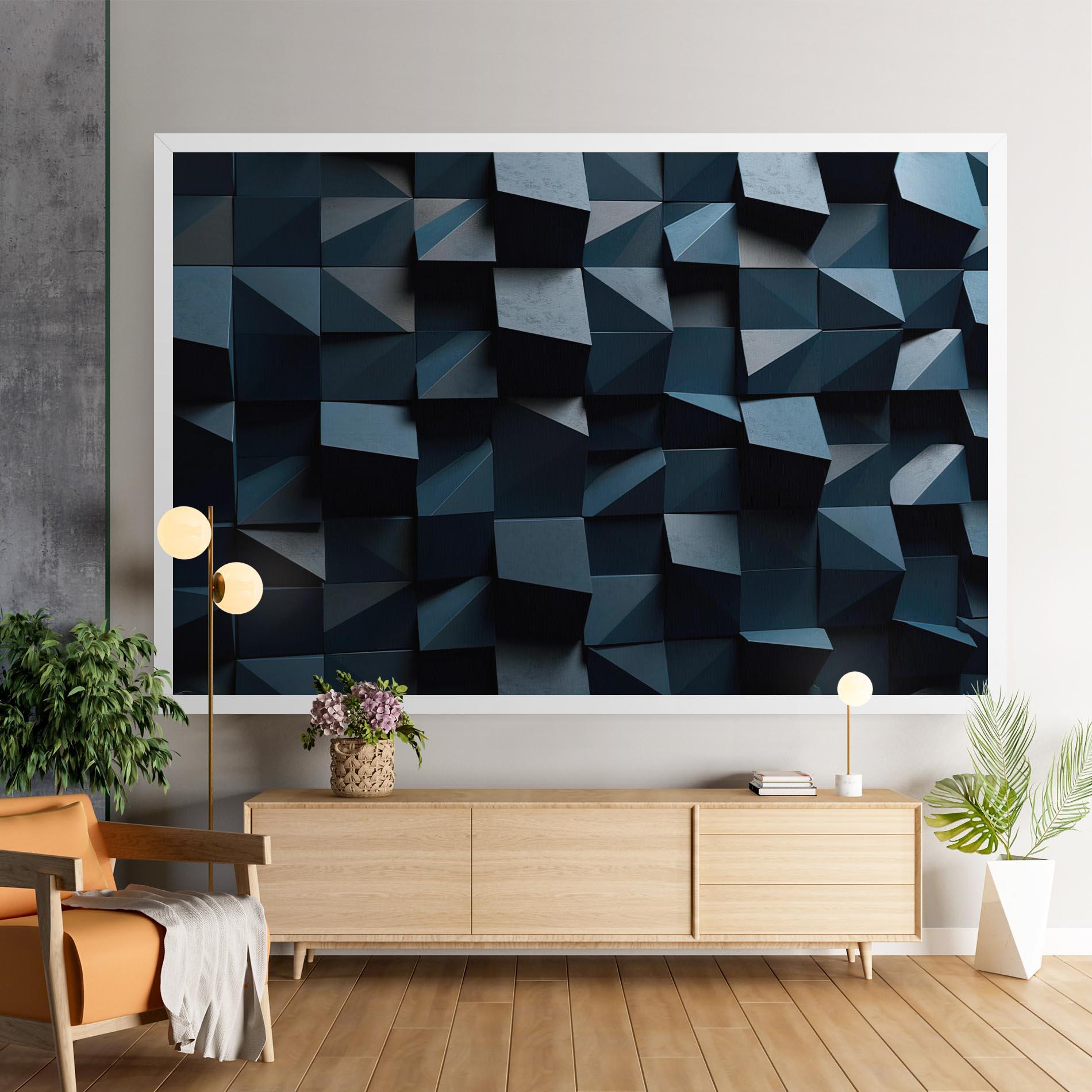 Leinwandbild Dark Blue Square mockup 9