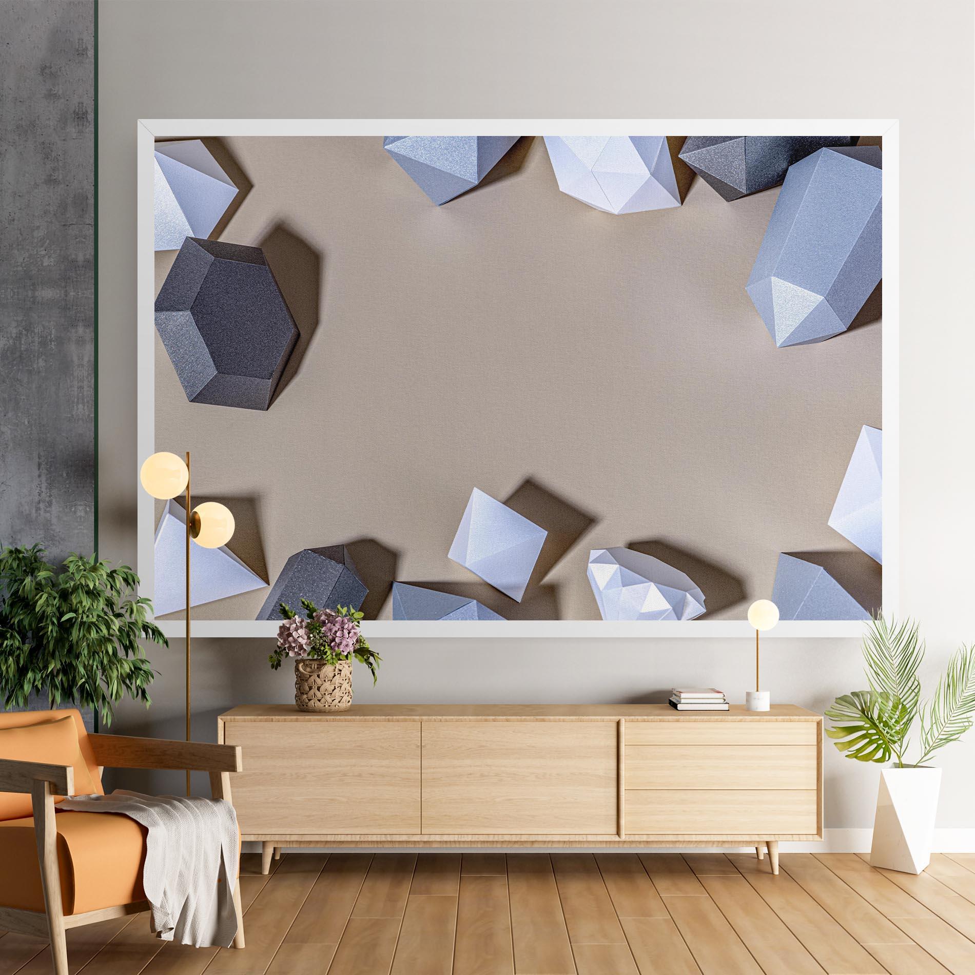 Leinwandbild Geometric 3d Shapes mockup 9