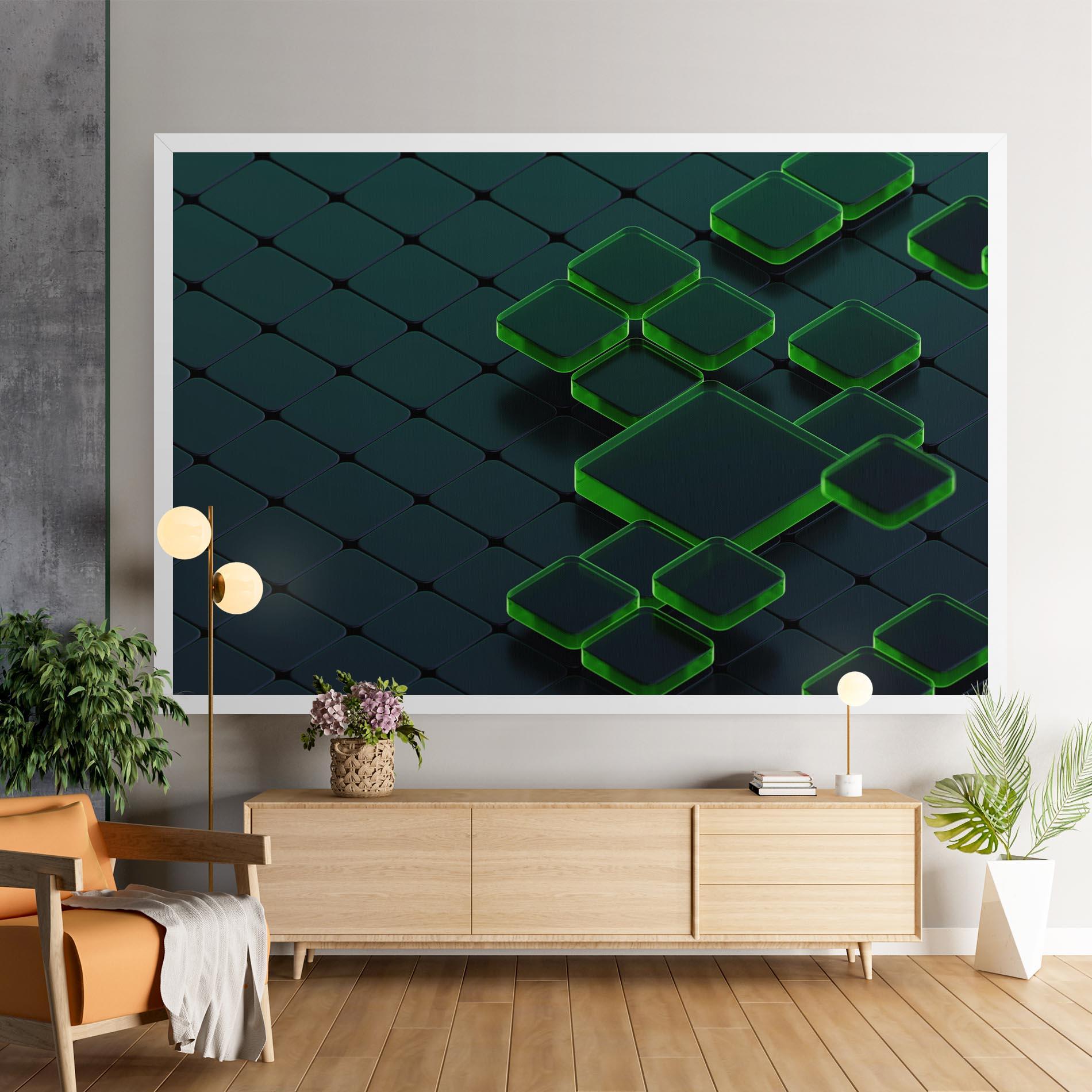 Leinwandbild Green Square Floating mockup 9