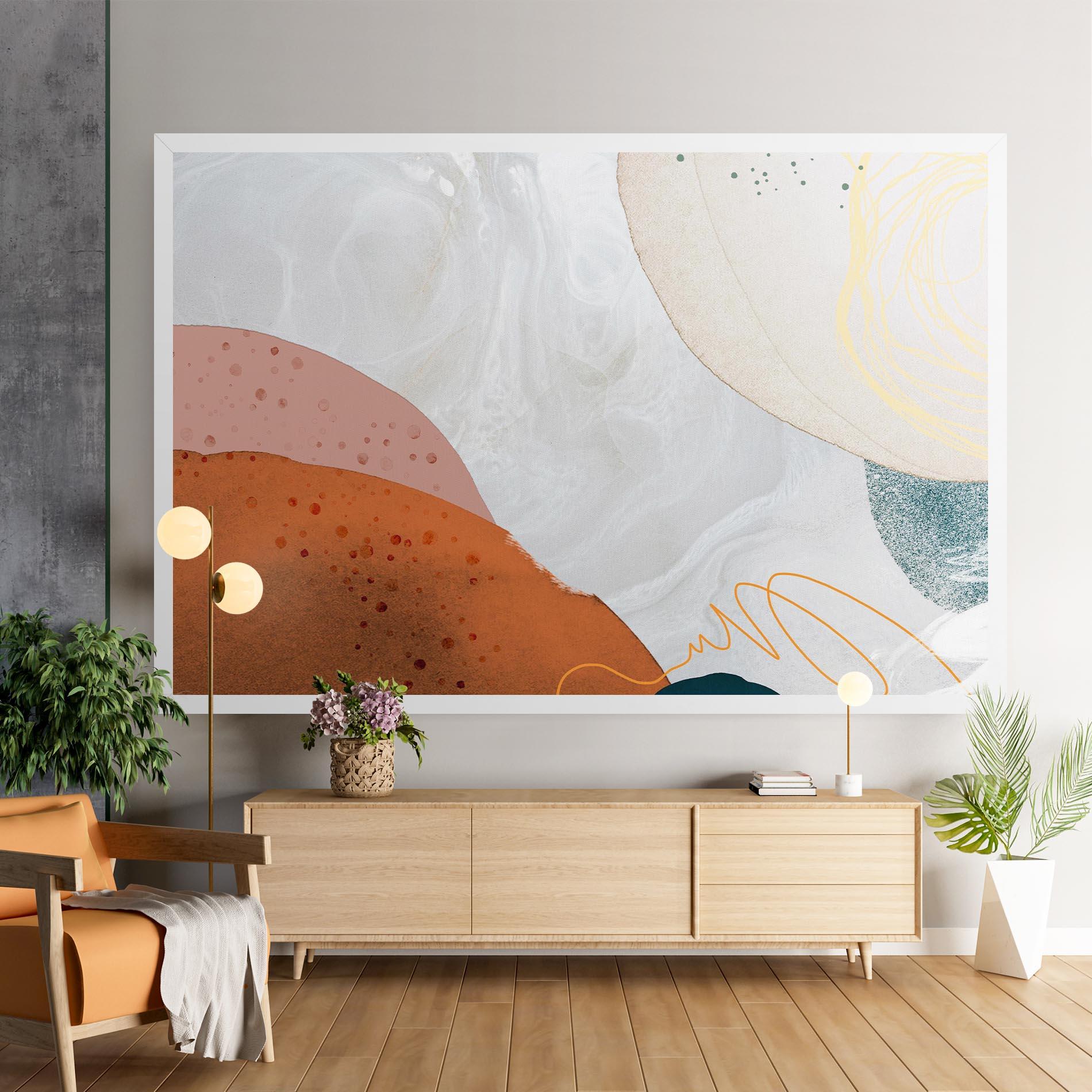 Leinwandbild Orange Yellow Line mockup 9