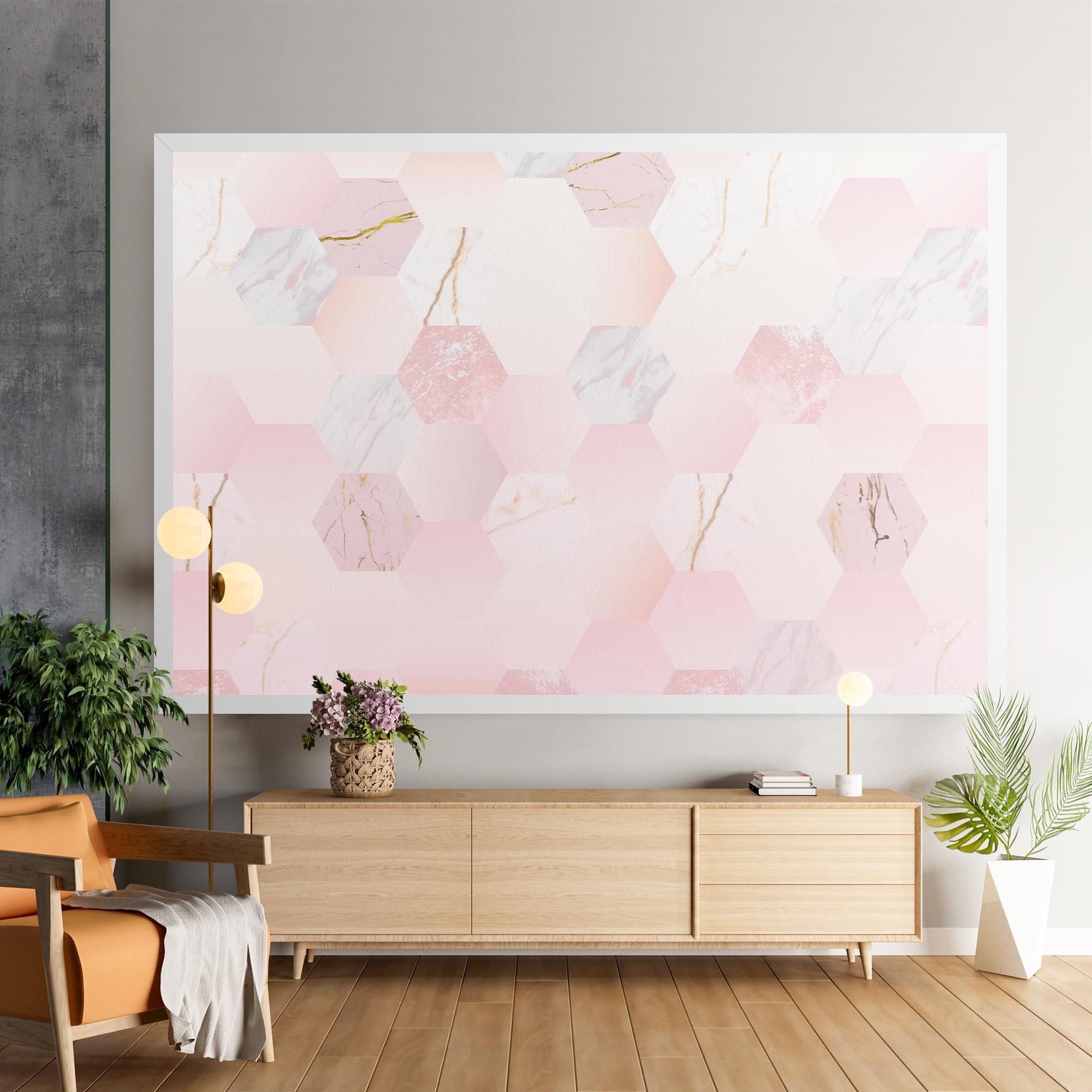 Leinwandbild Pink Hexanon mockup 9