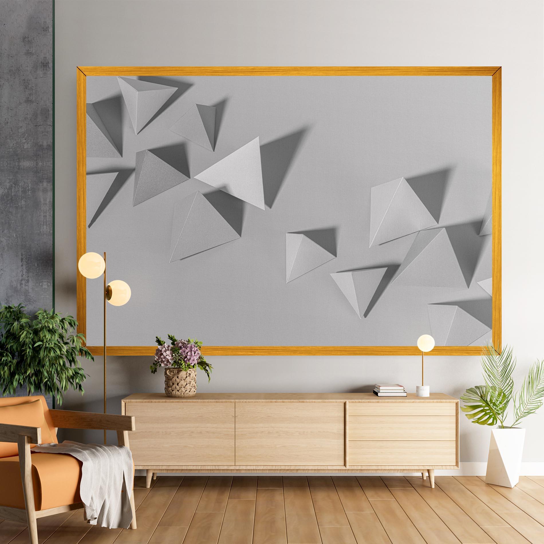 Leinwandbild 3d White Triangle mockup 9