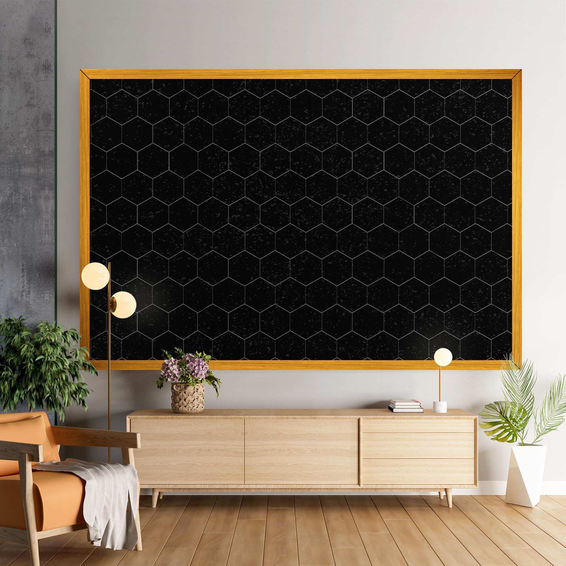 Leinwandbild Black Hexagon mockup 9