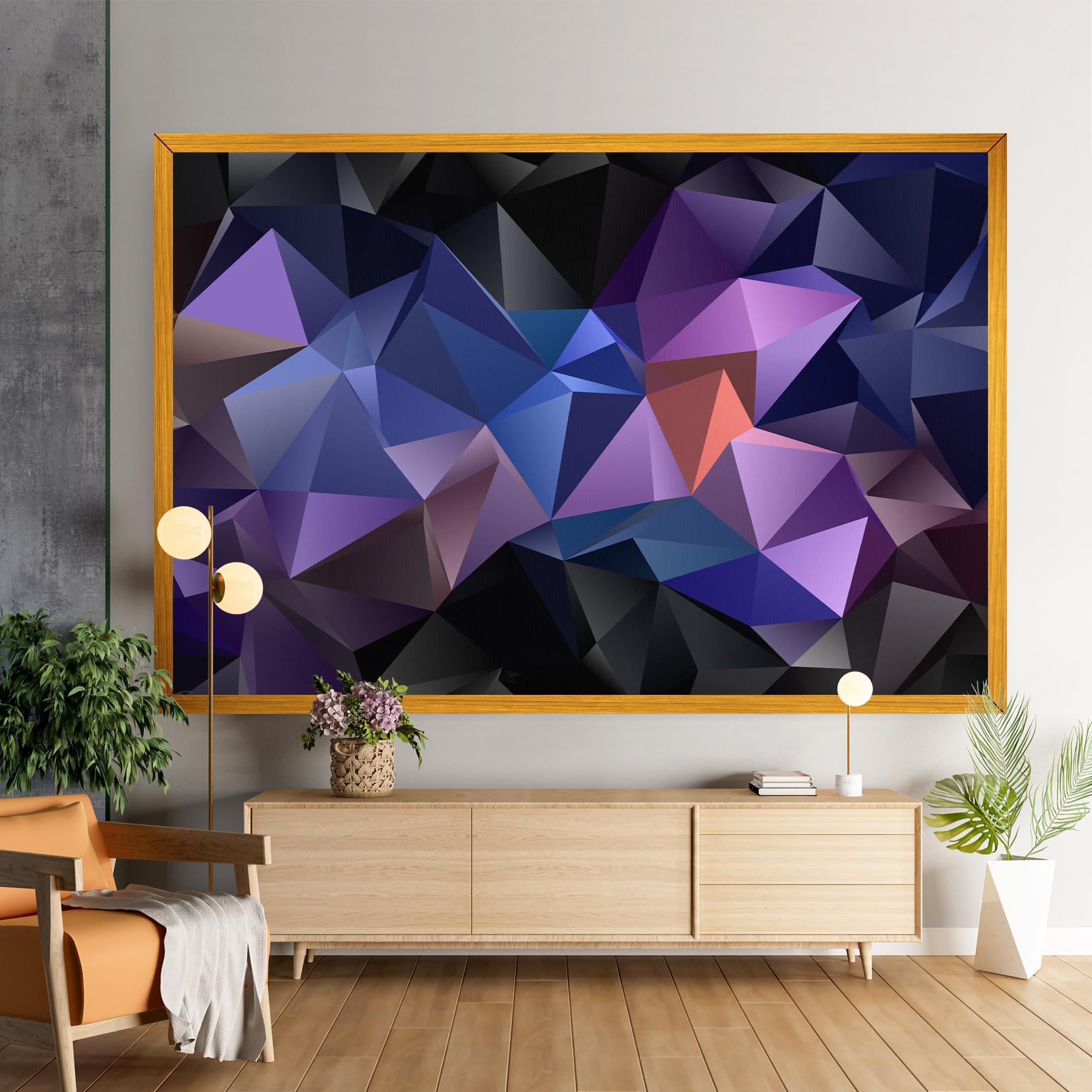 Leinwandbild Black Purple Triangle mockup 9
